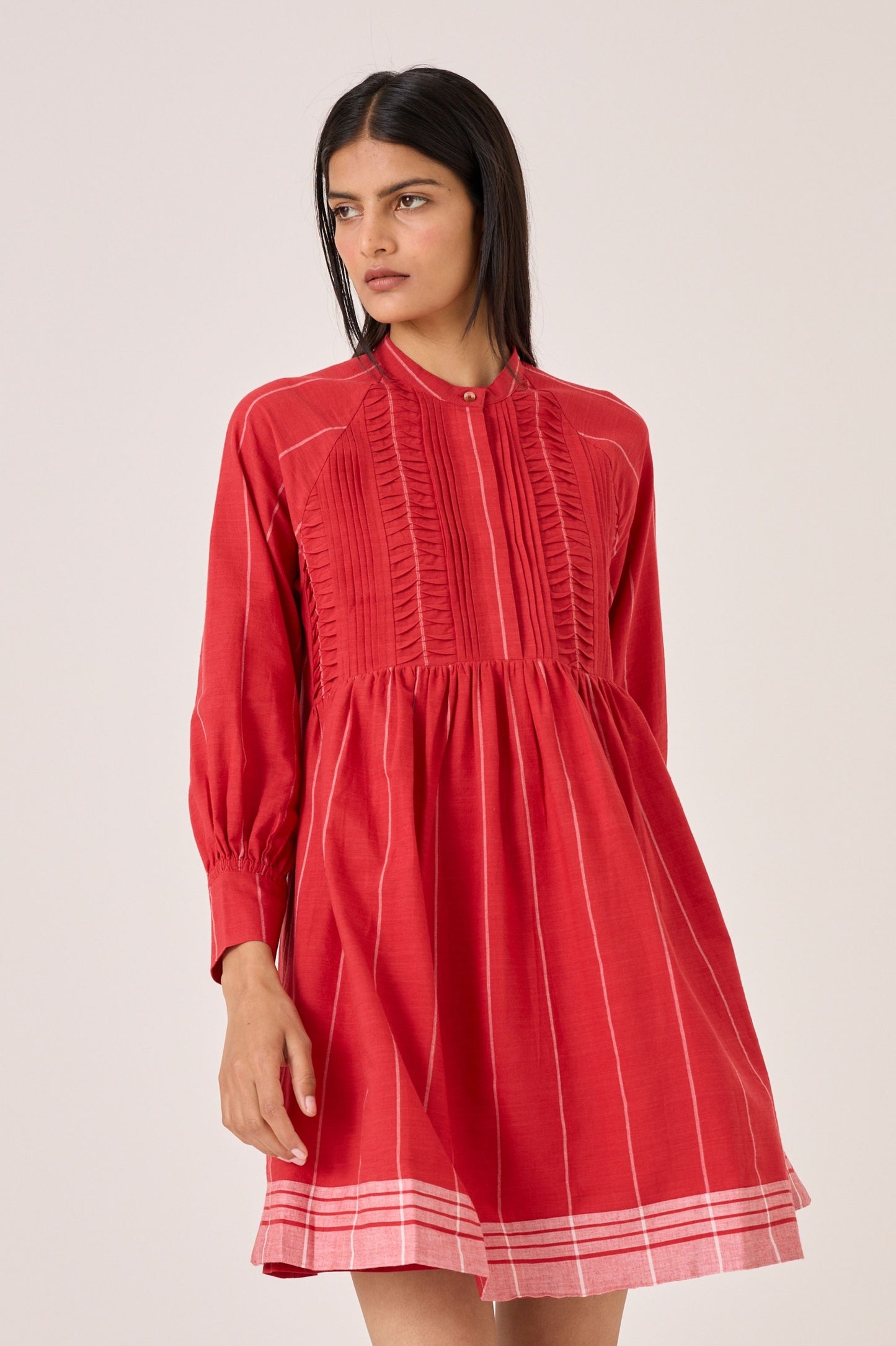 Amila | Red Stripe Shirt Dress