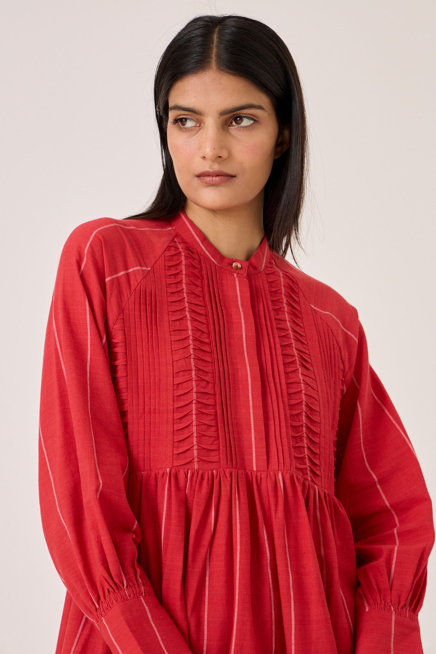 Amila | Red Stripe Shirt Dress