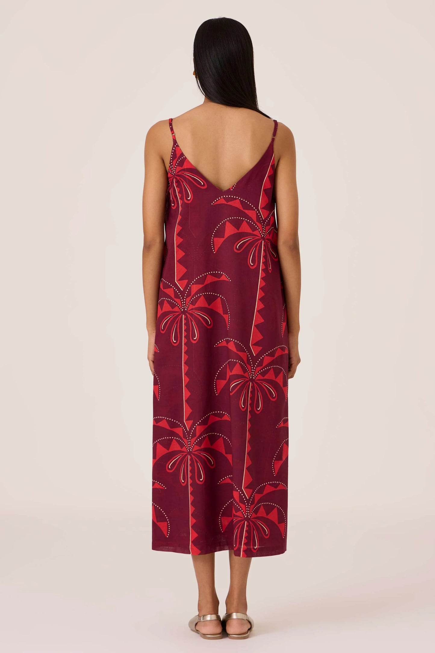 Isa | Palm Print Slip Dress