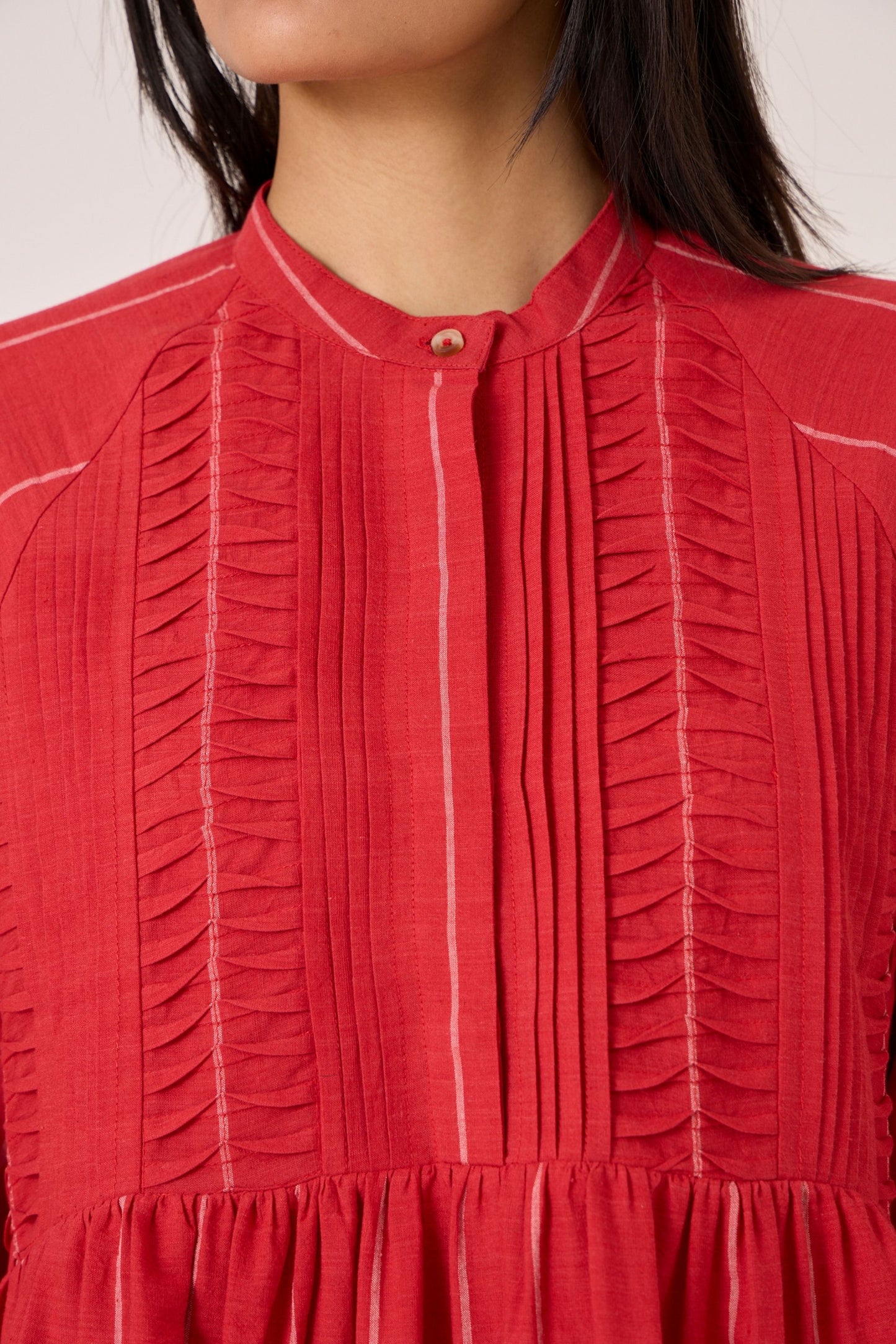 Amila | Red Stripe Shirt Dress