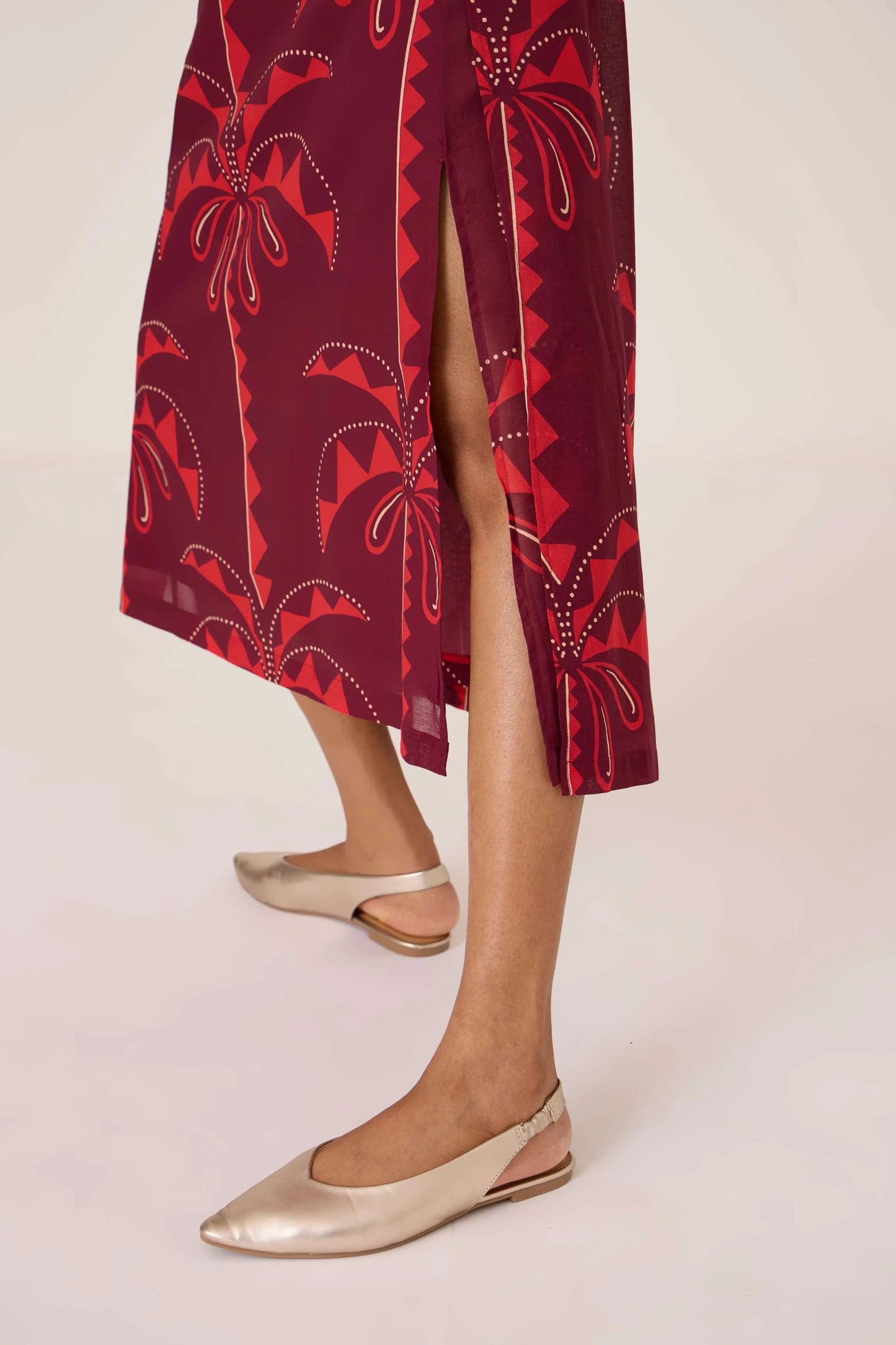 Isa | Palm Print Slip Dress