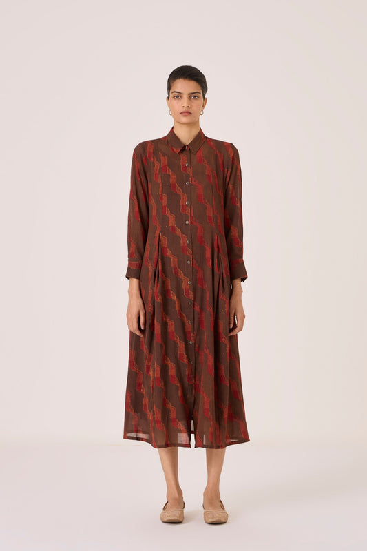 Jini | Block Print Shirt Dress