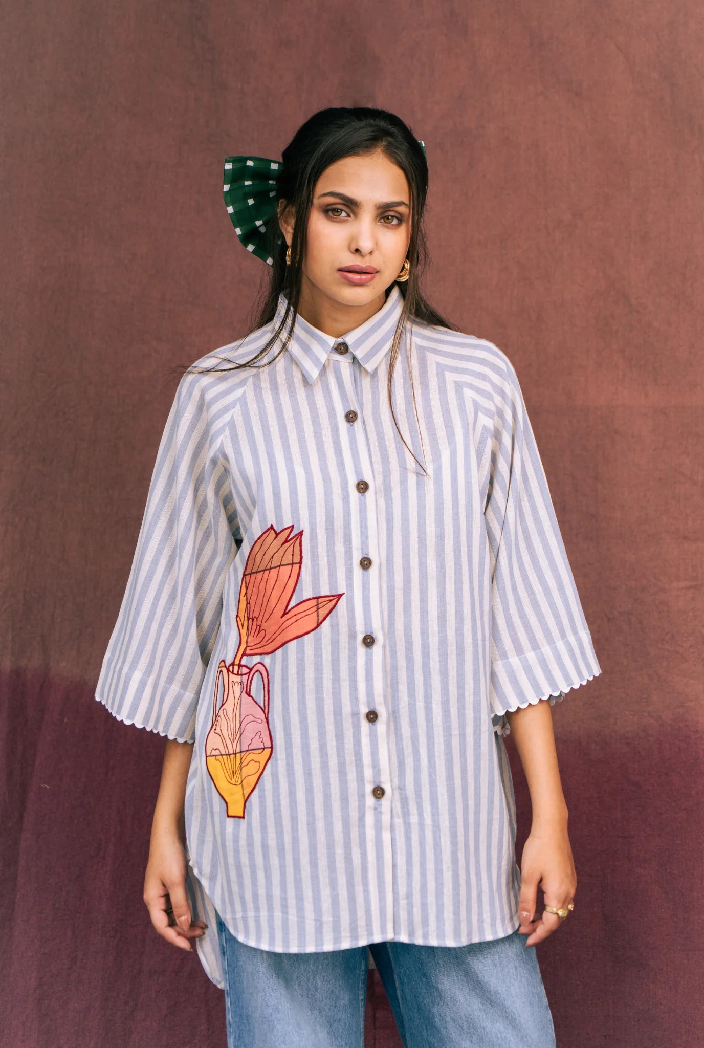 Rosella | Handloom Appliqué Shirt