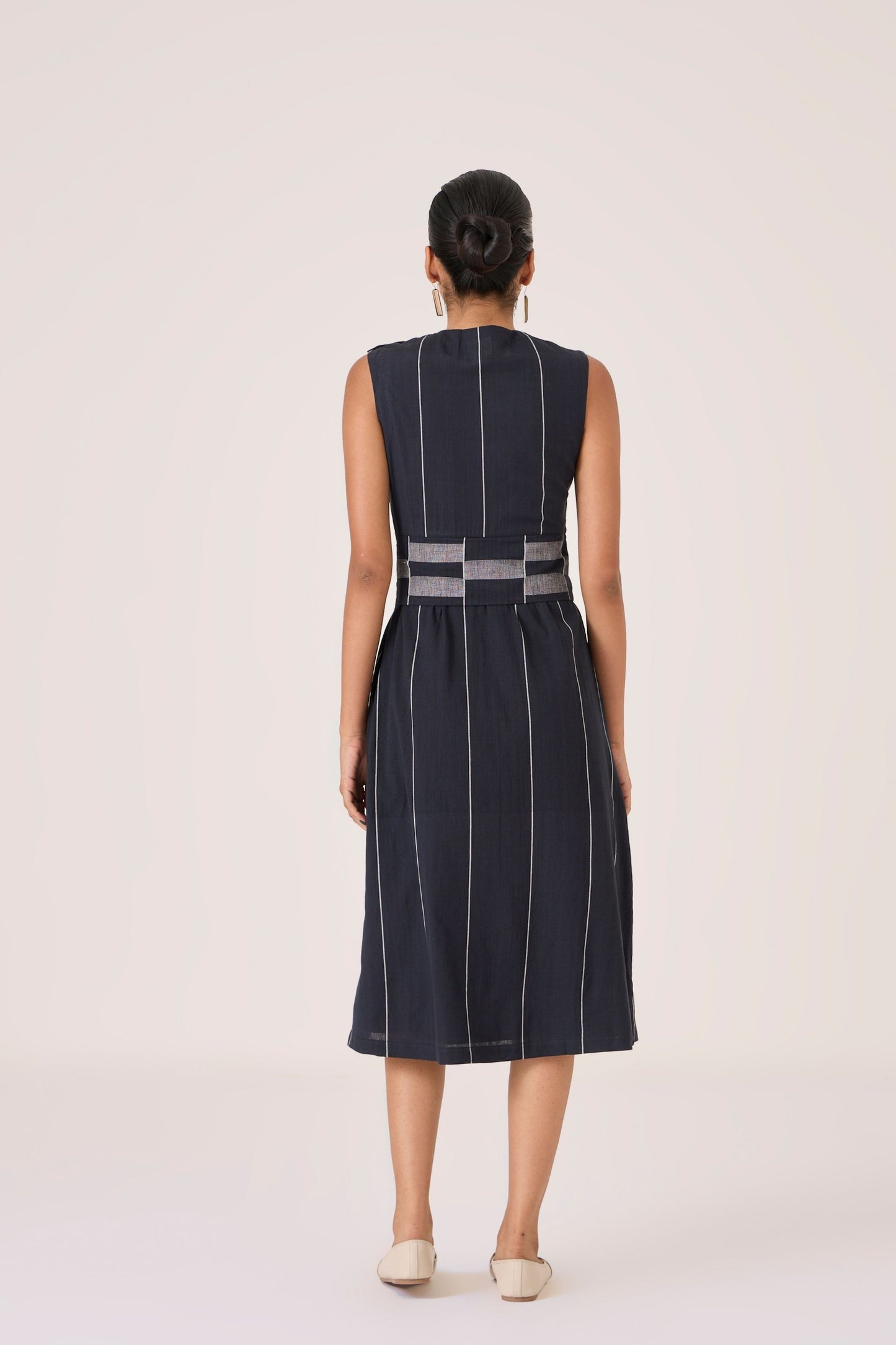 Viva | Handwoven Striped Midi Dress