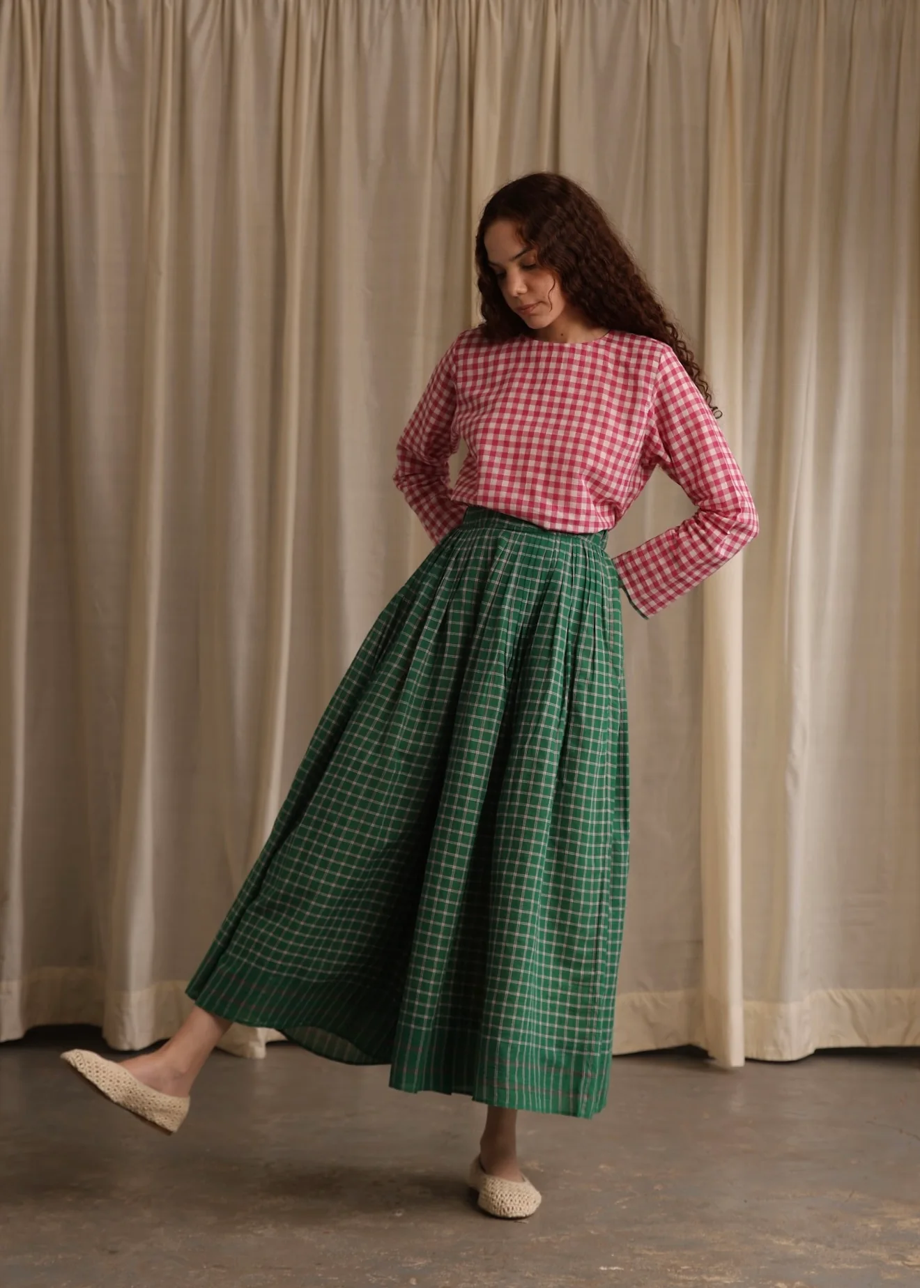 Araya | Green checkered Pants