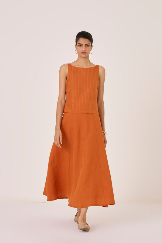 Senaka | Tangerine Quilted Dress