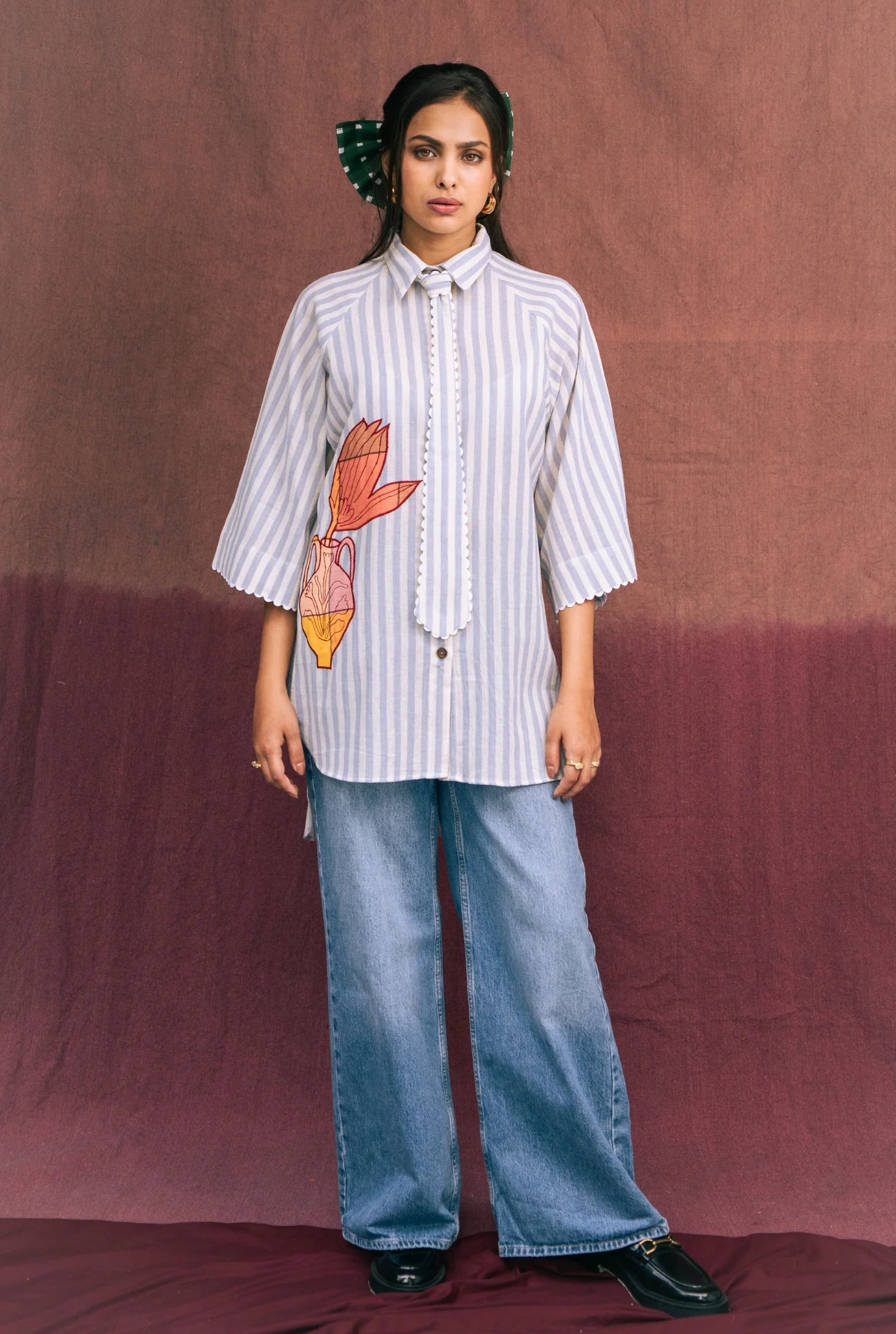 Rosella | Handloom Appliqué Shirt