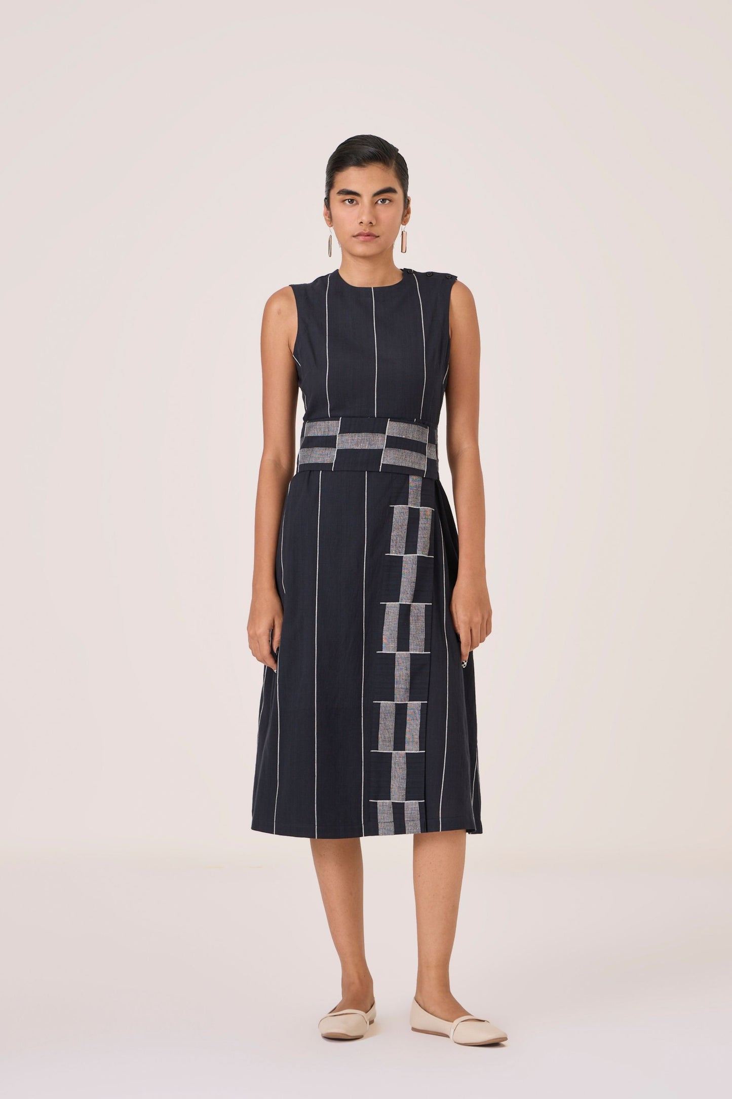 Viva | Handwoven Striped Midi Dress