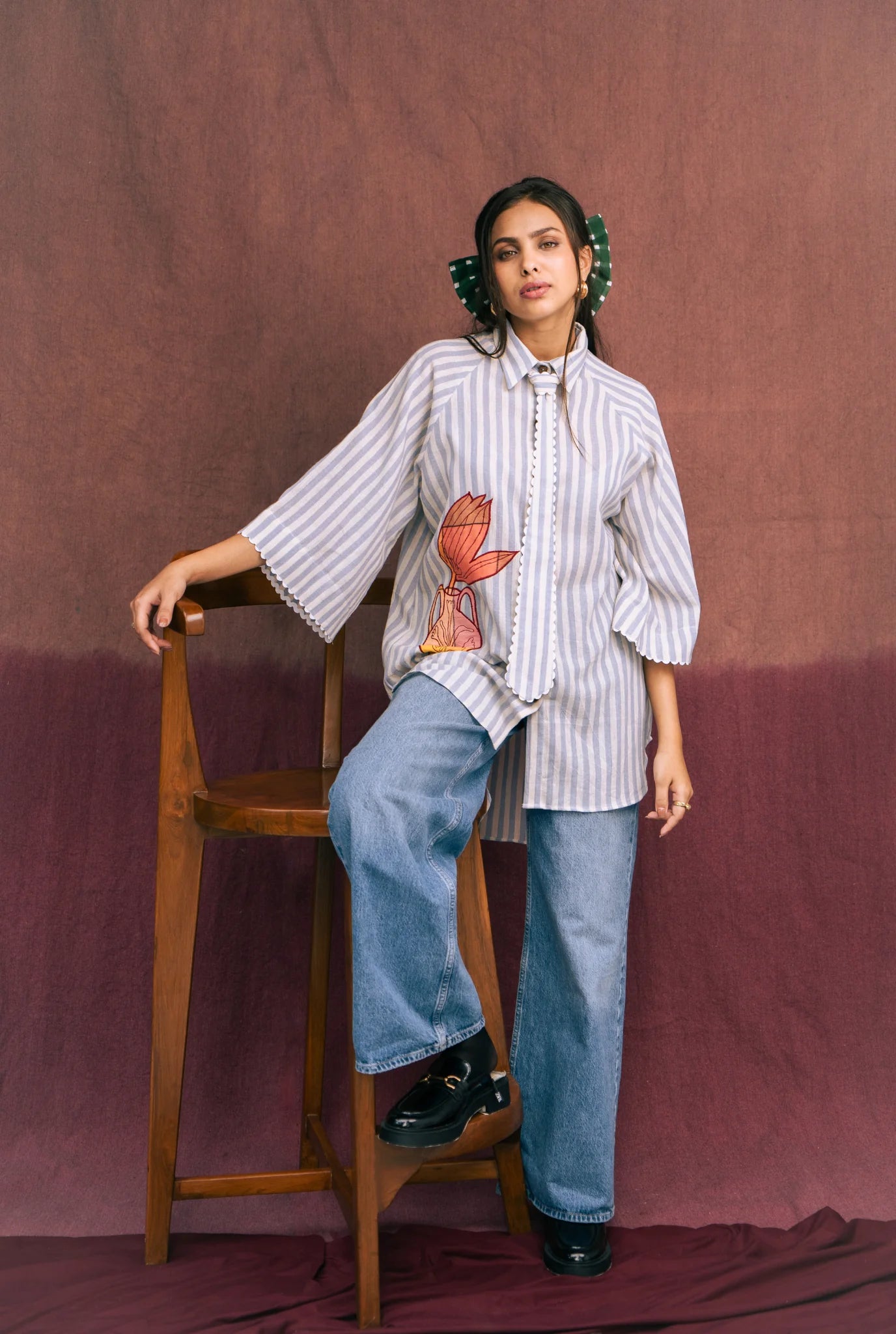 Rosella | Handloom Appliqué Shirt