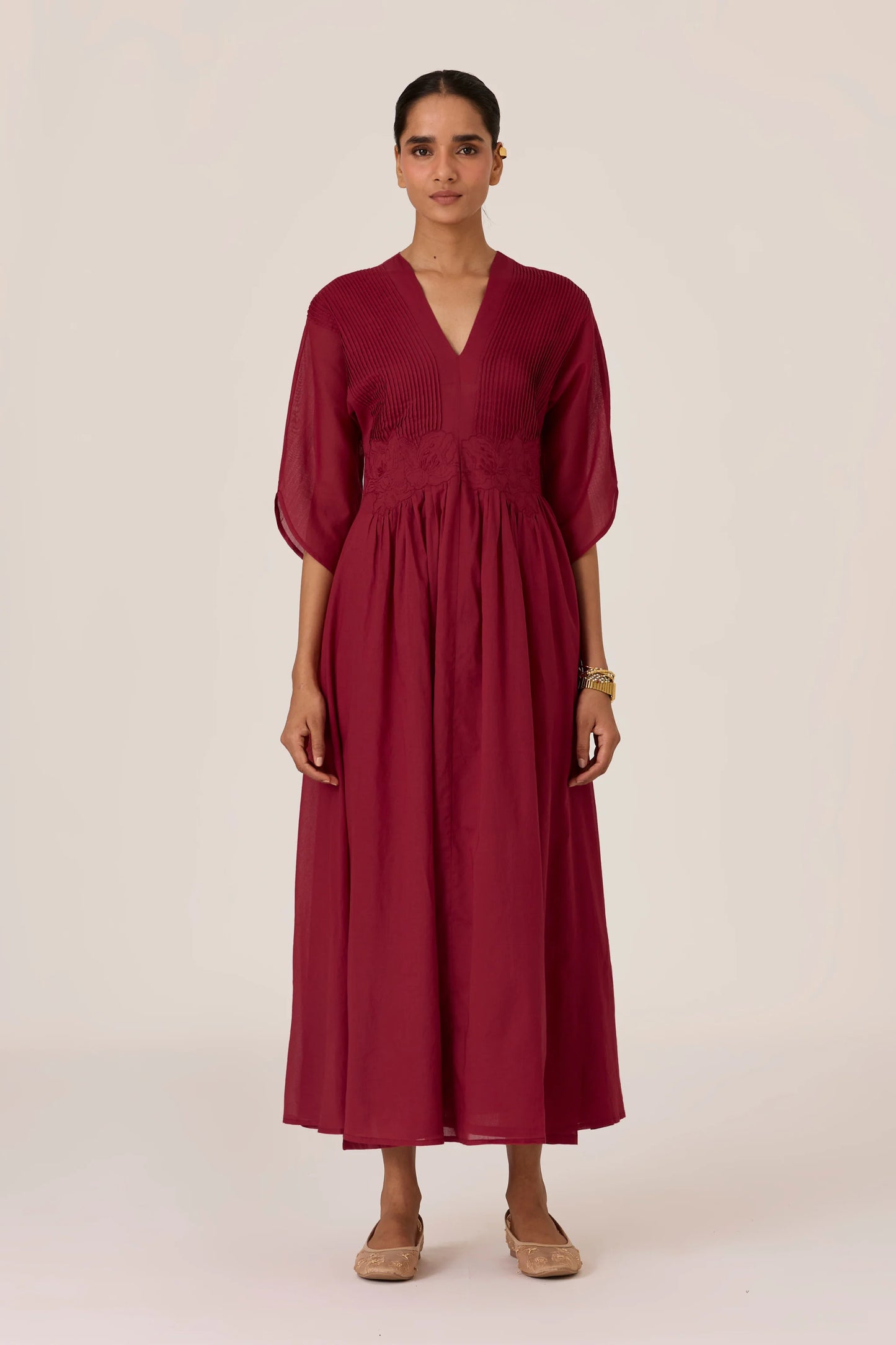 Kamil | Cherry Embroidered Maxi Dress