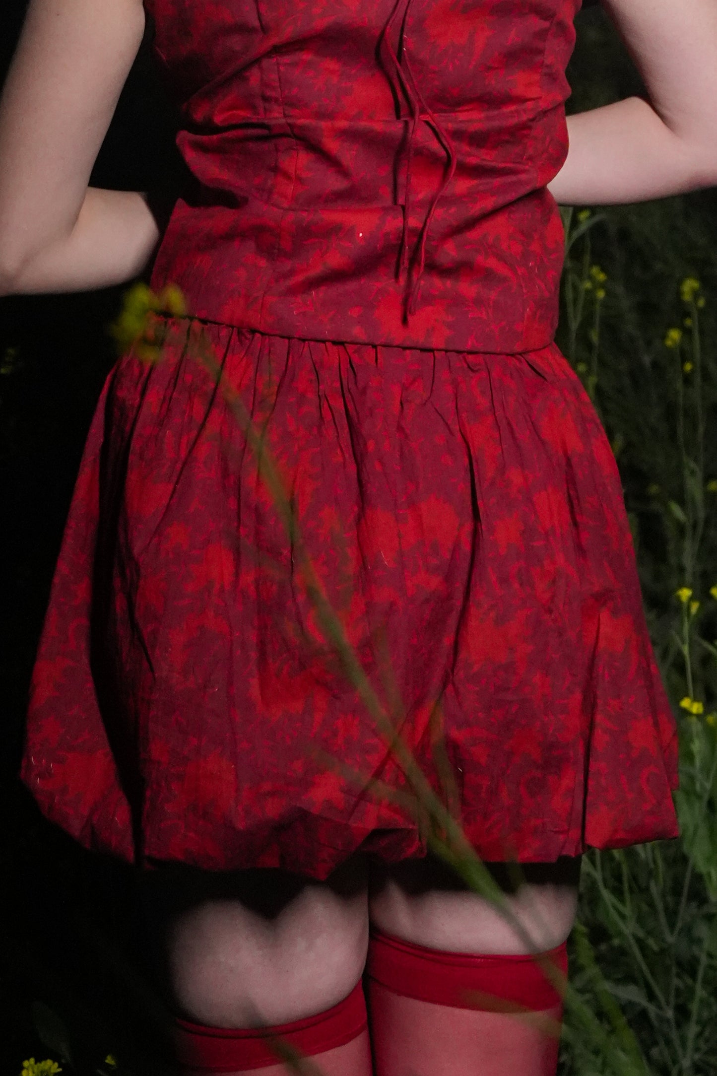 Plume | Crimson Balloon Skirt - Red