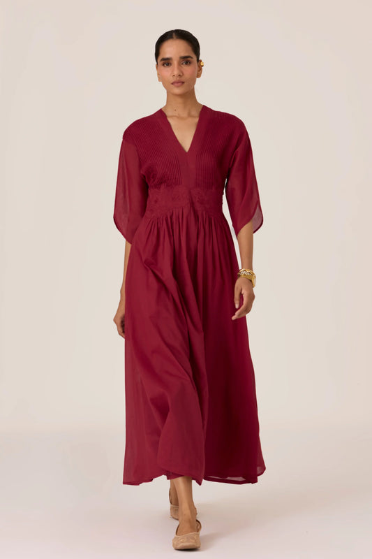 Kamil | Cherry Embroidered Maxi Dress