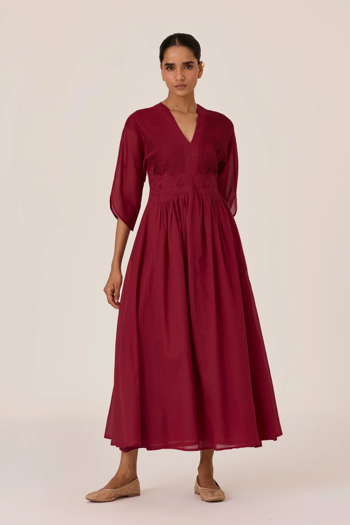 Kamil | Cherry Embroidered Maxi Dress