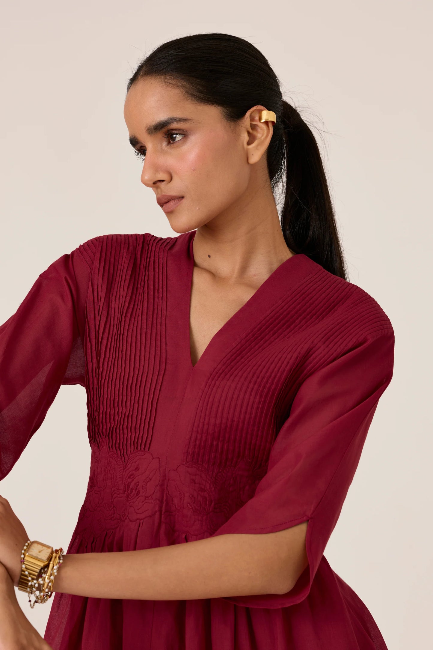 Kamil | Cherry Embroidered Maxi Dress