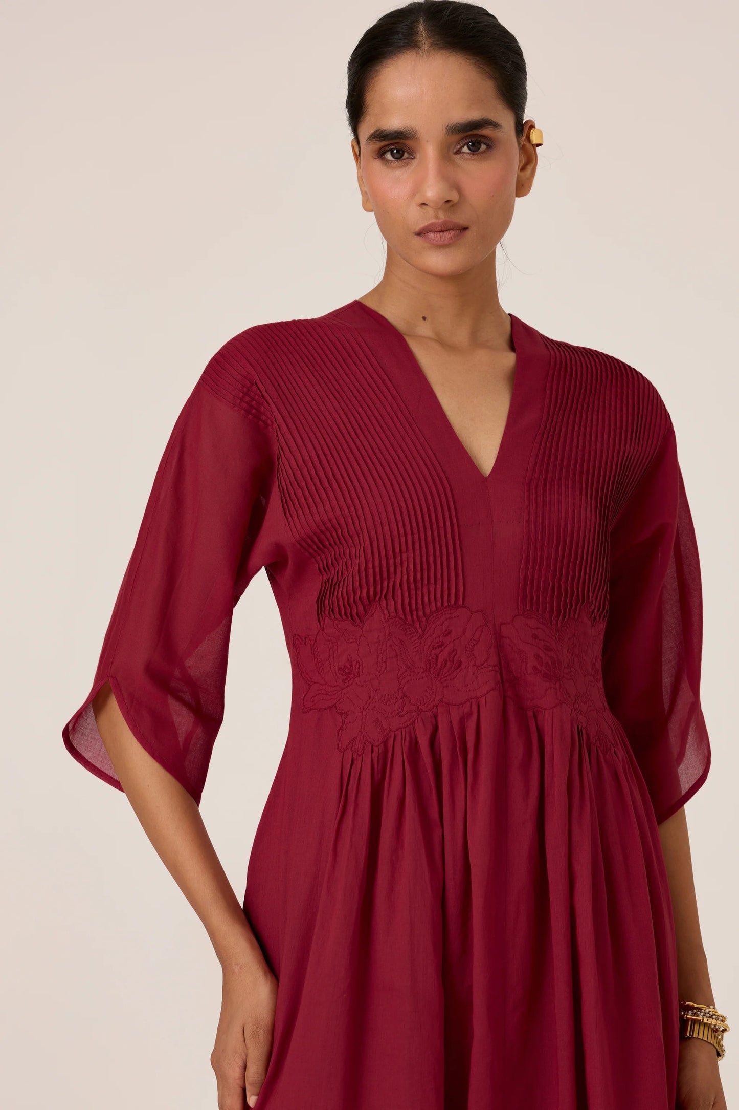Kamil | Cherry Embroidered Maxi Dress