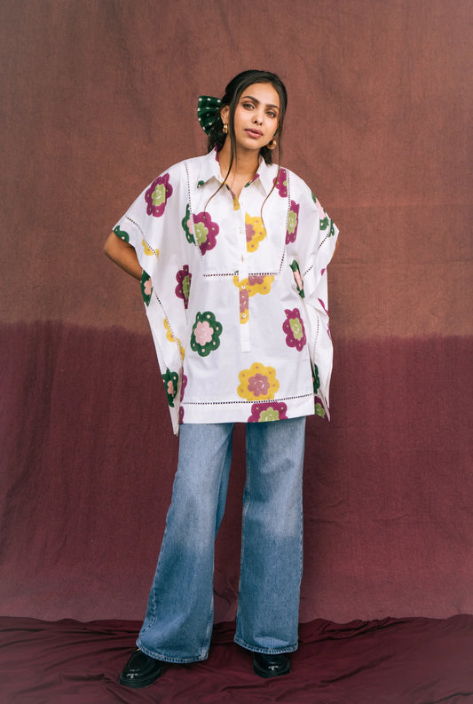 Azara | White Printed Shirt