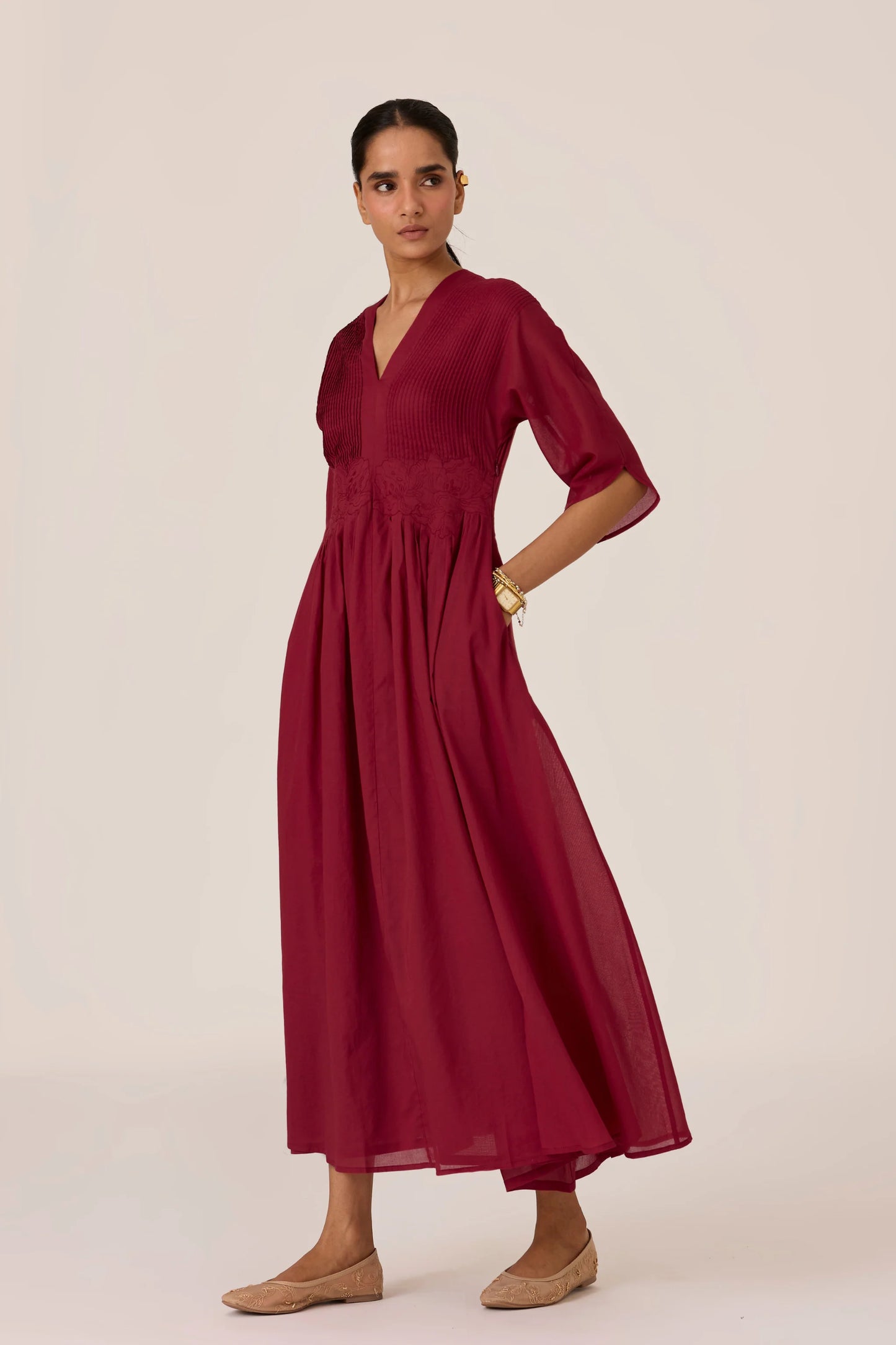 Kamil | Cherry Embroidered Maxi Dress