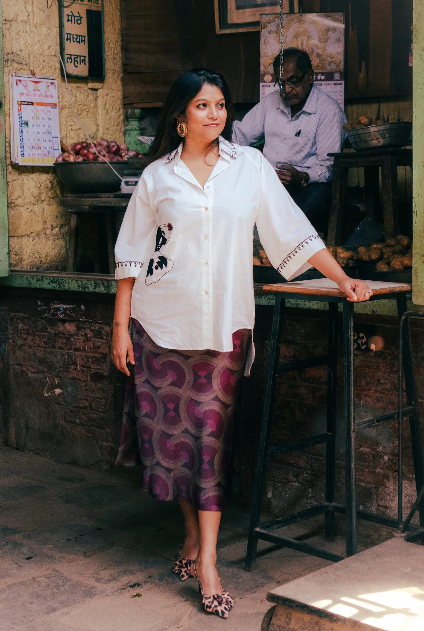 Kokeshi | White Embroidered Shirt