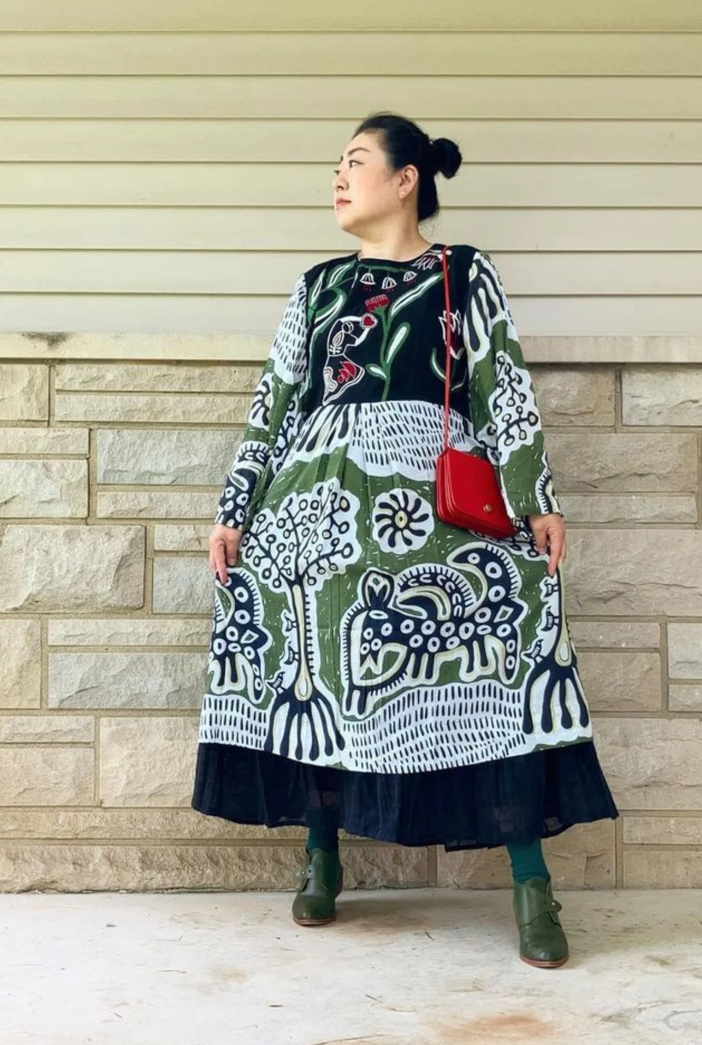 Sohrai | Green Printed Dress