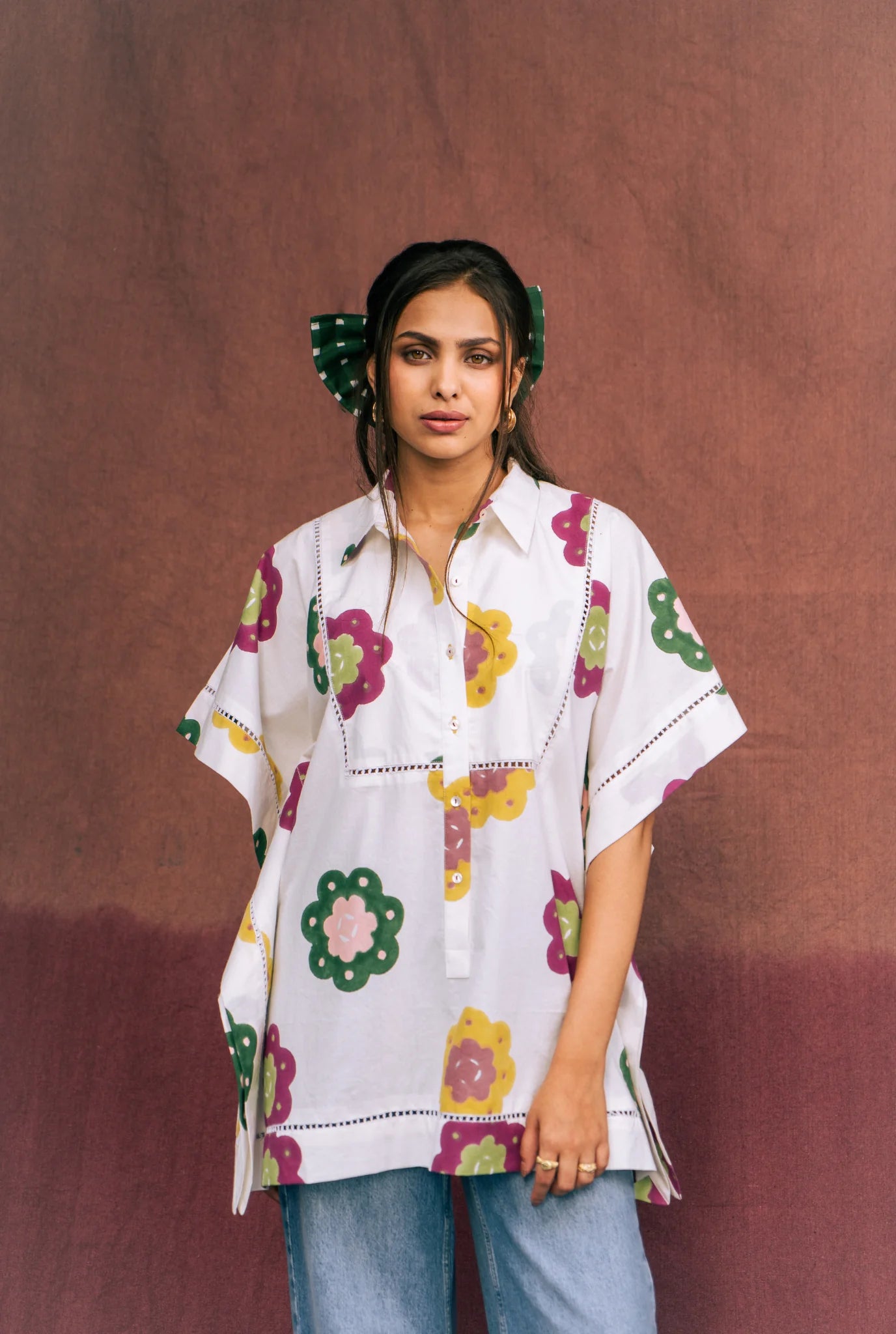 Azara | White Printed Shirt