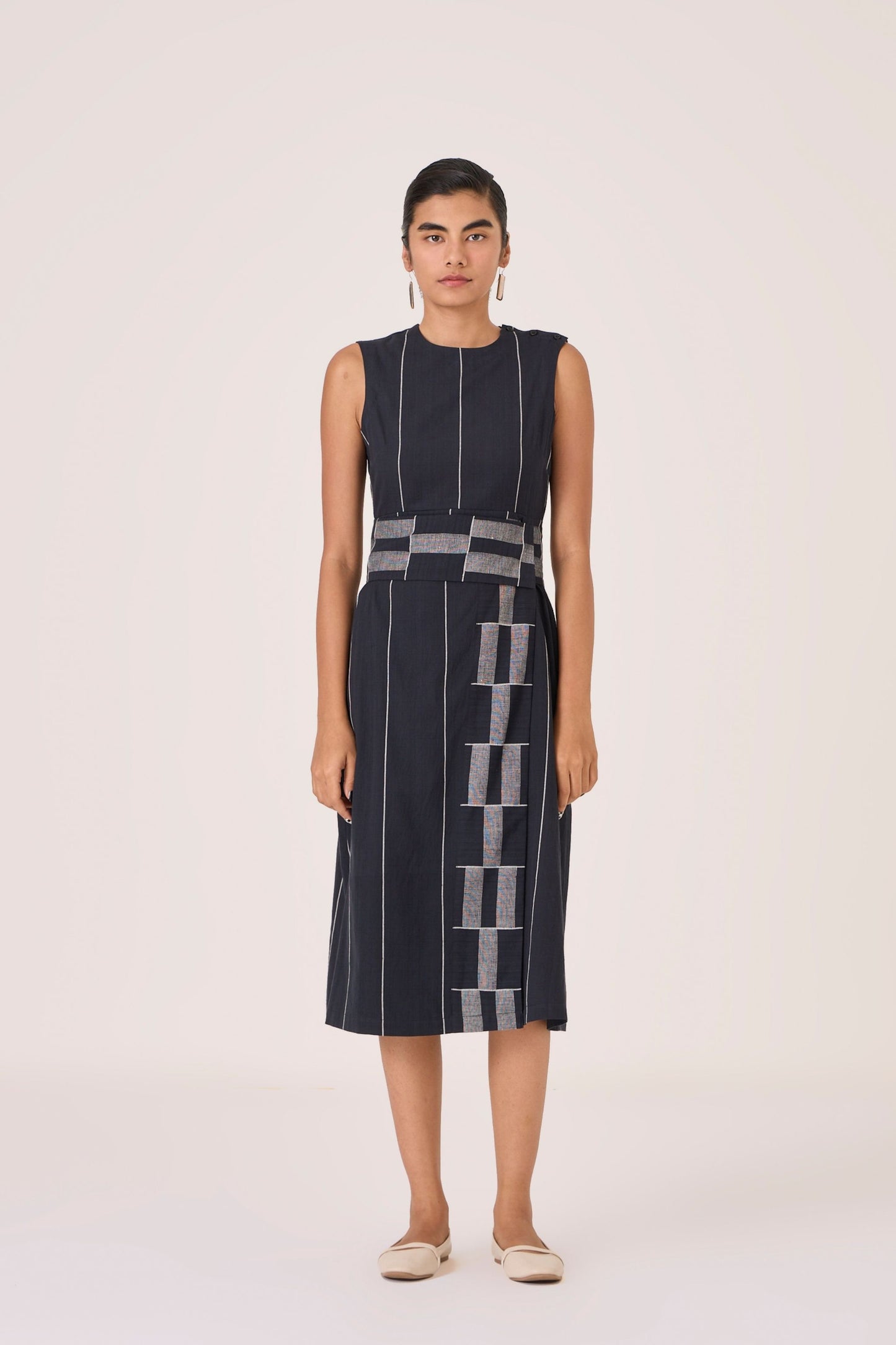 Viva | Handwoven Striped Midi Dress