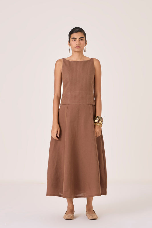 Senaka | Brown Quilted Dress