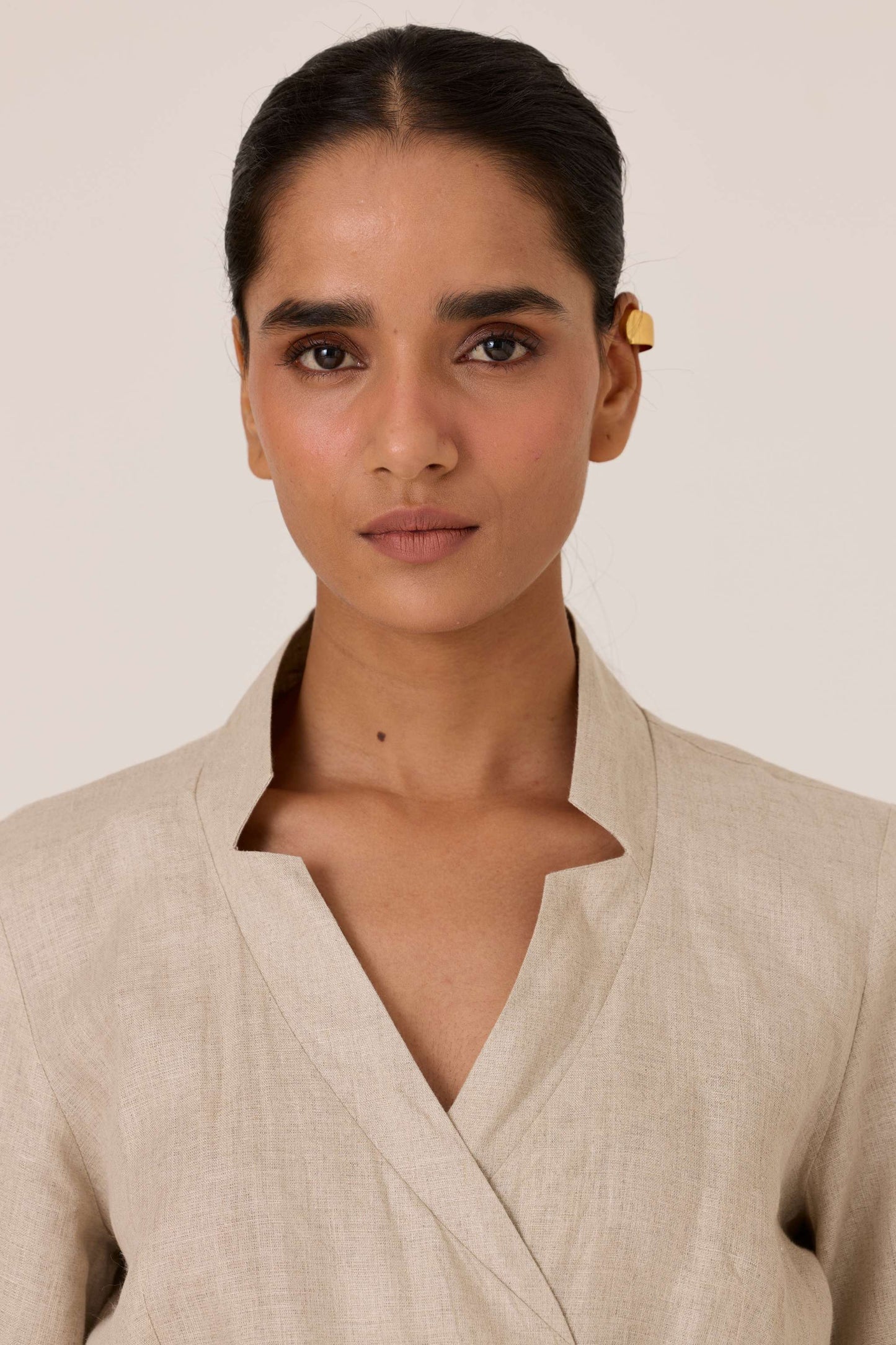 Jos | Beige Linen Jumpsuit