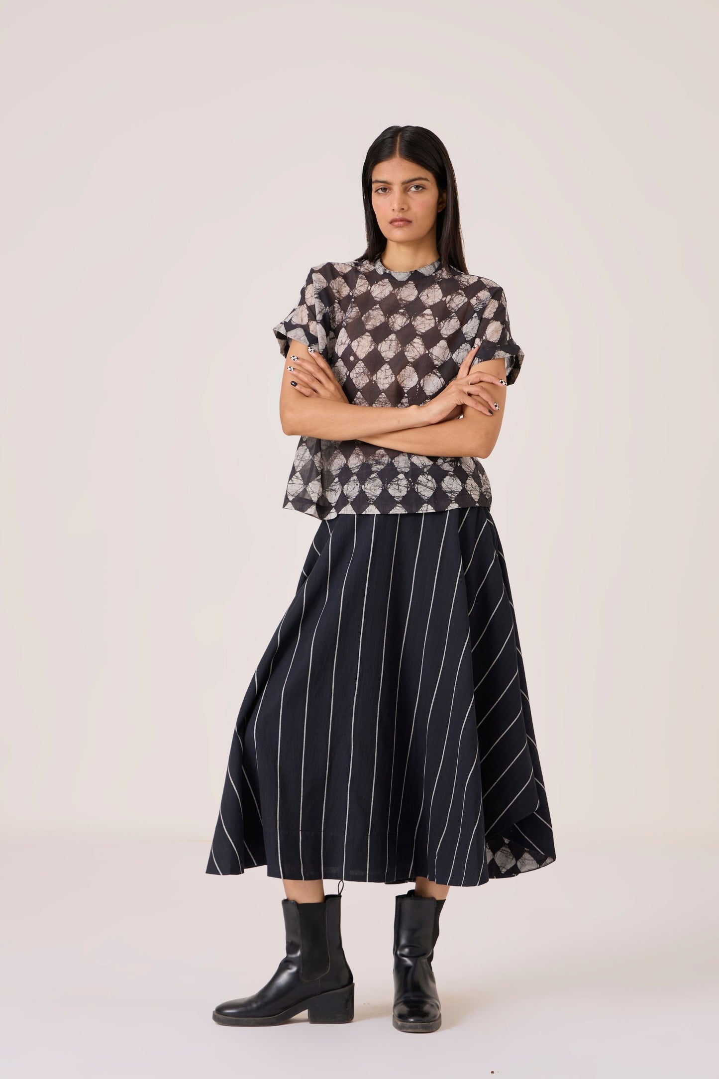 Boga | Black Striped Skirt