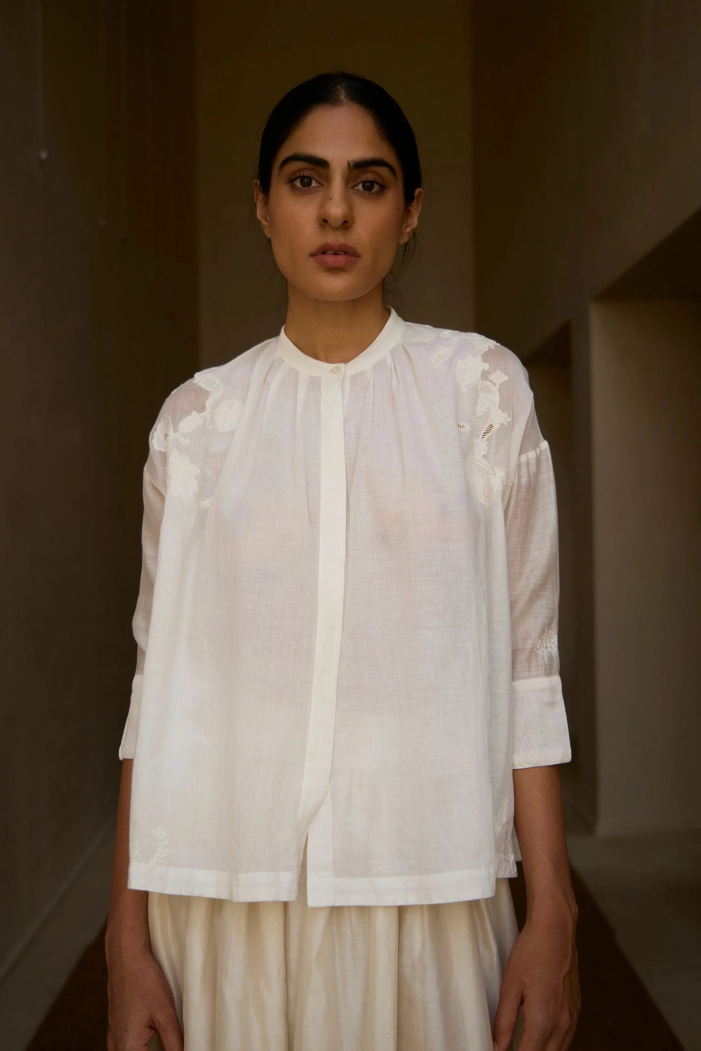 Raha | Embroidered Handwoven Top