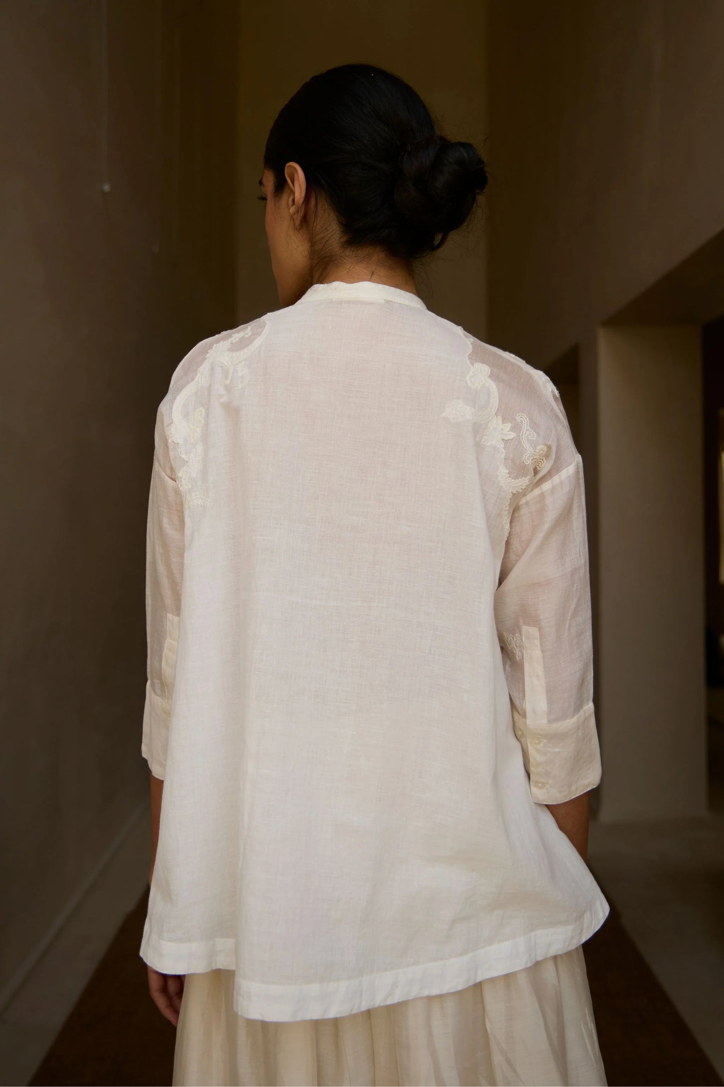Raha | Embroidered Handwoven Top