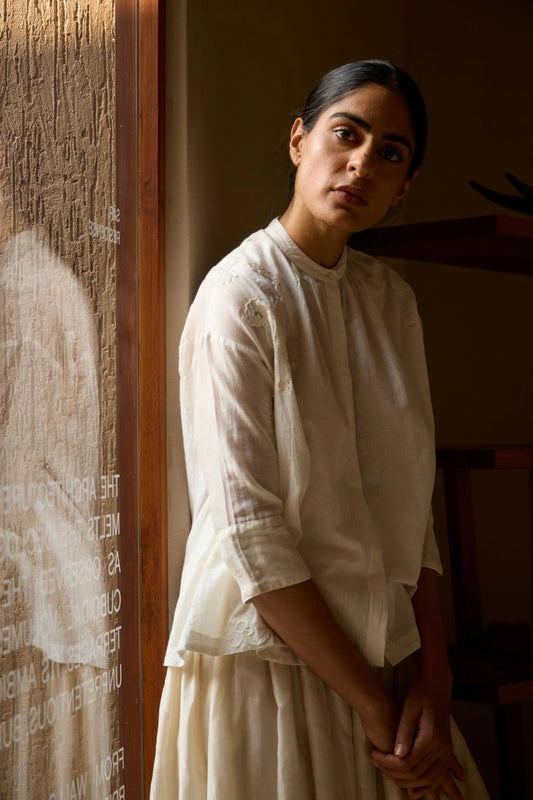 Raha | Embroidered Handwoven Top