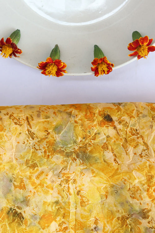 Mogra | Eco Printed Habutai Silk Yardage