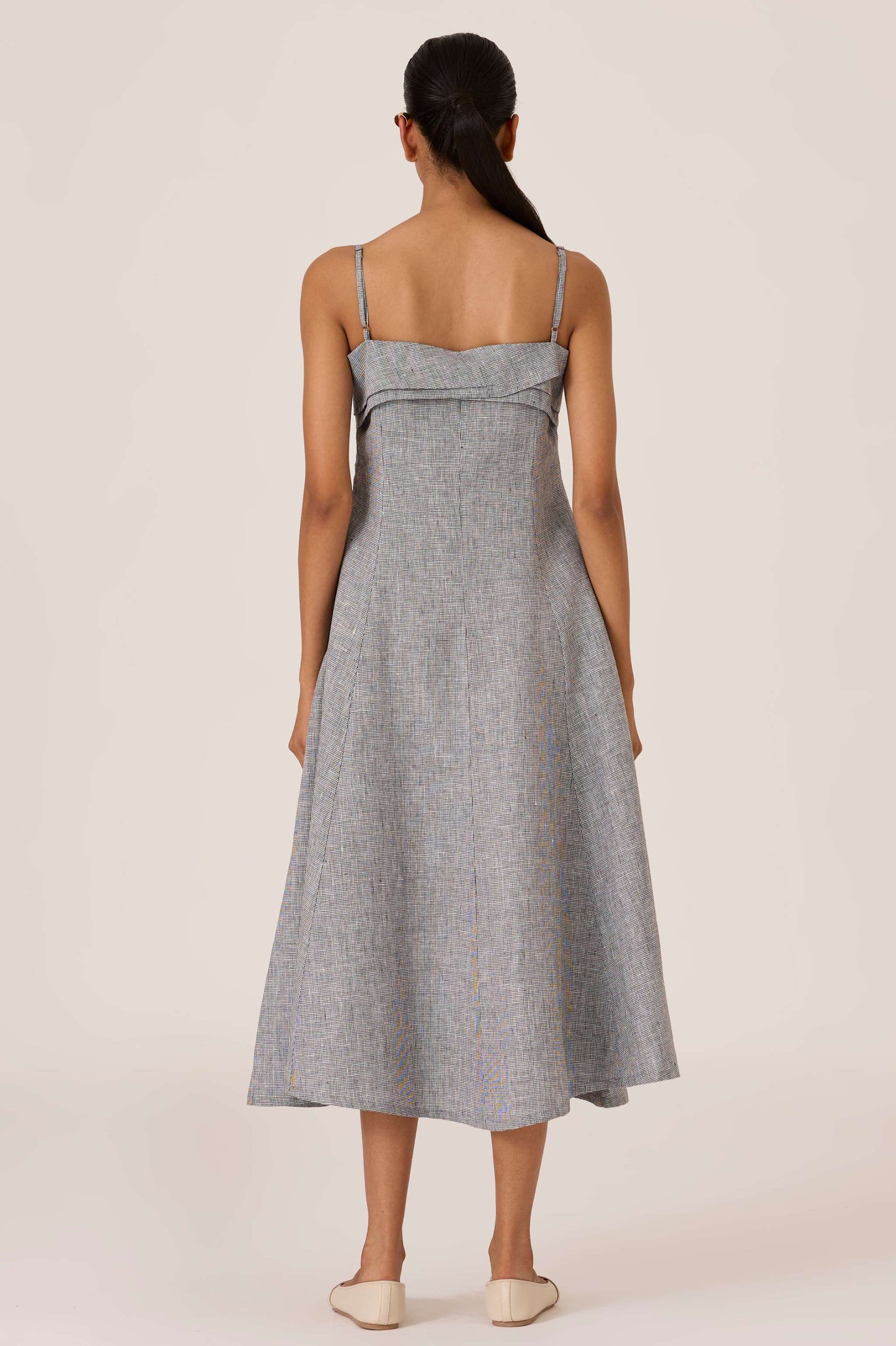 Azzah | Houndstooth Linen Dress