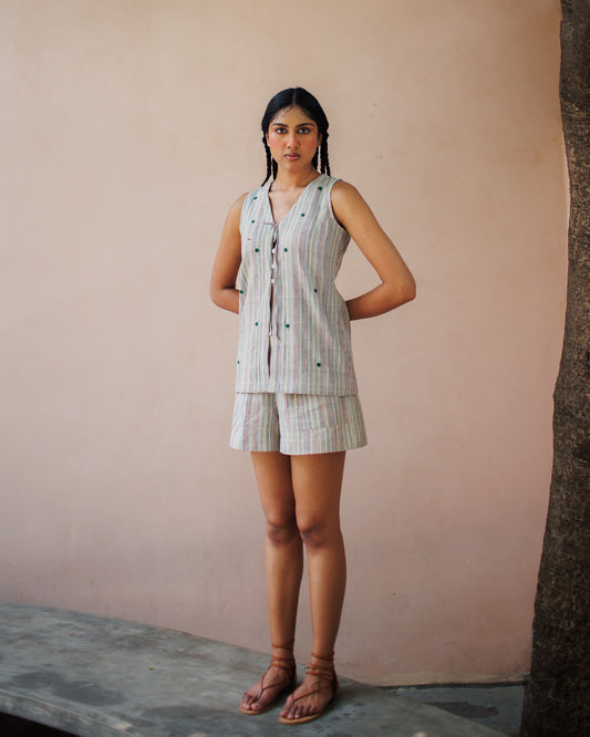 Sage | Tie-Up Vest