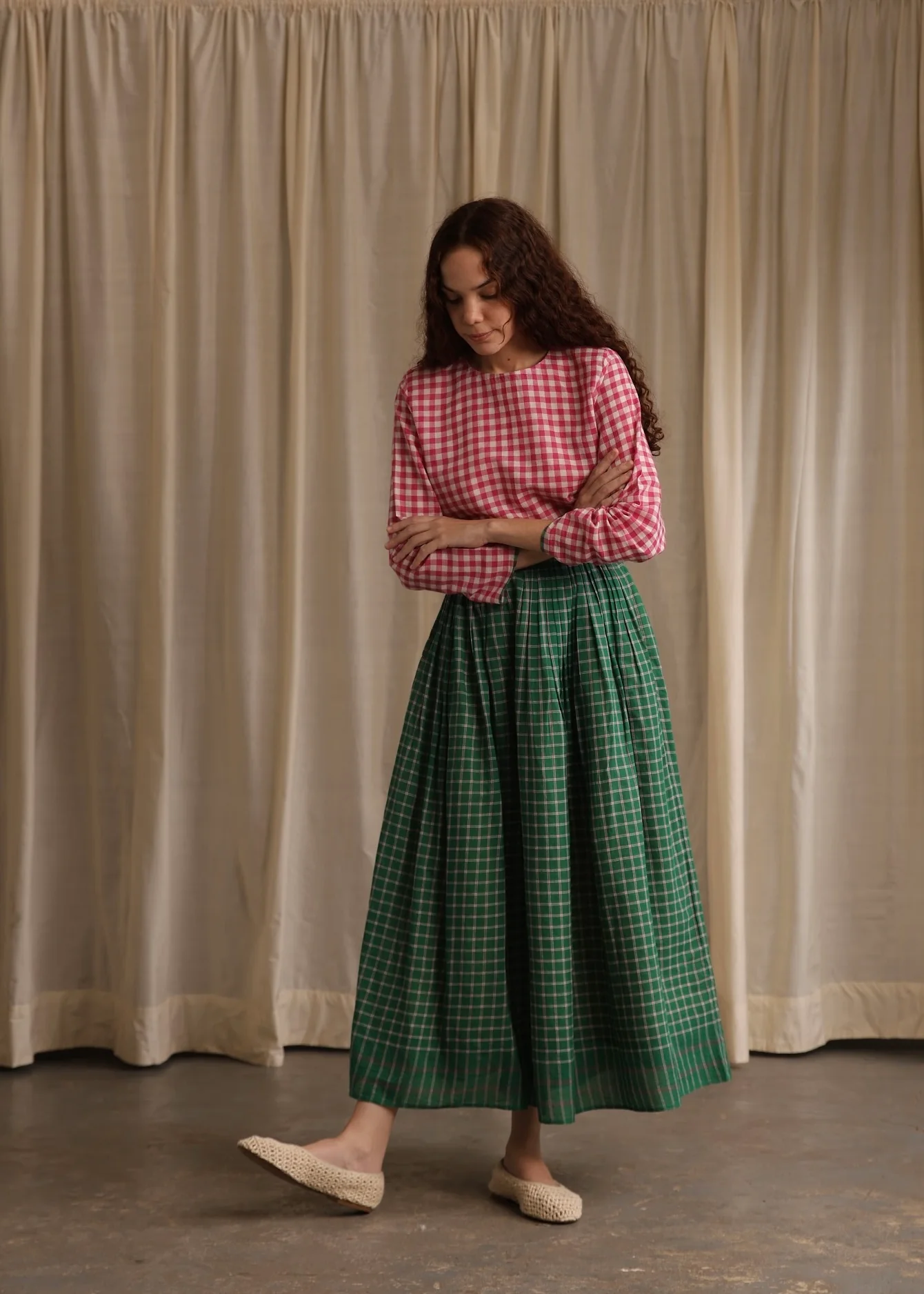 Araya | Green checkered Pants