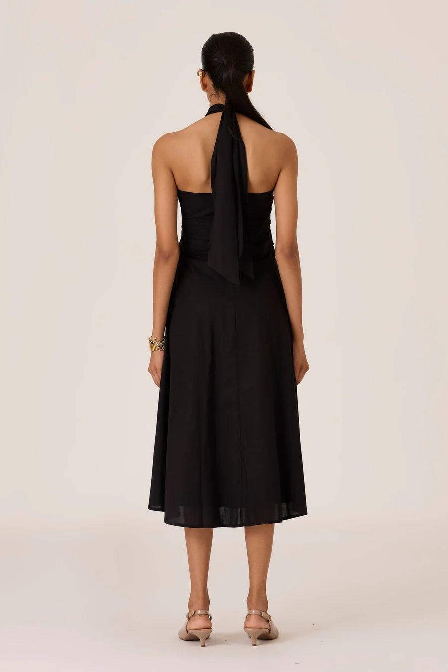Samaria | Black Halter Dress