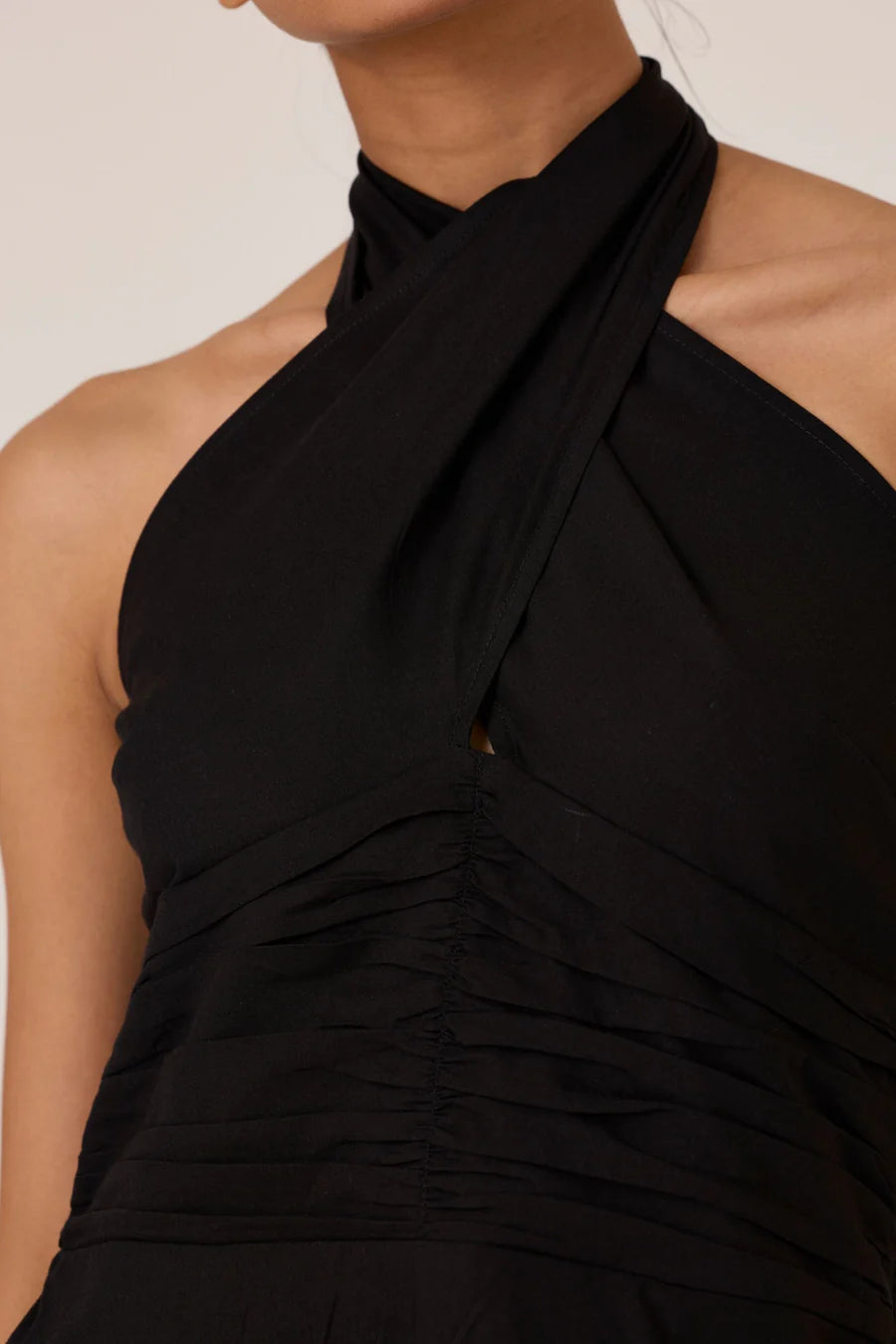 Samaria | Black Halter Dress
