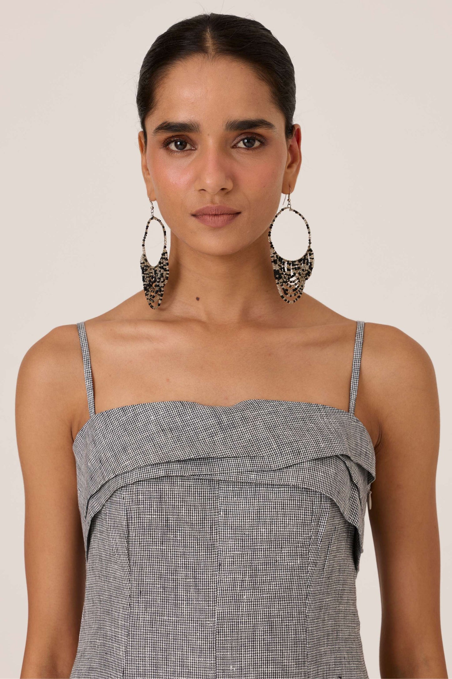 Azzah | Houndstooth Linen Dress