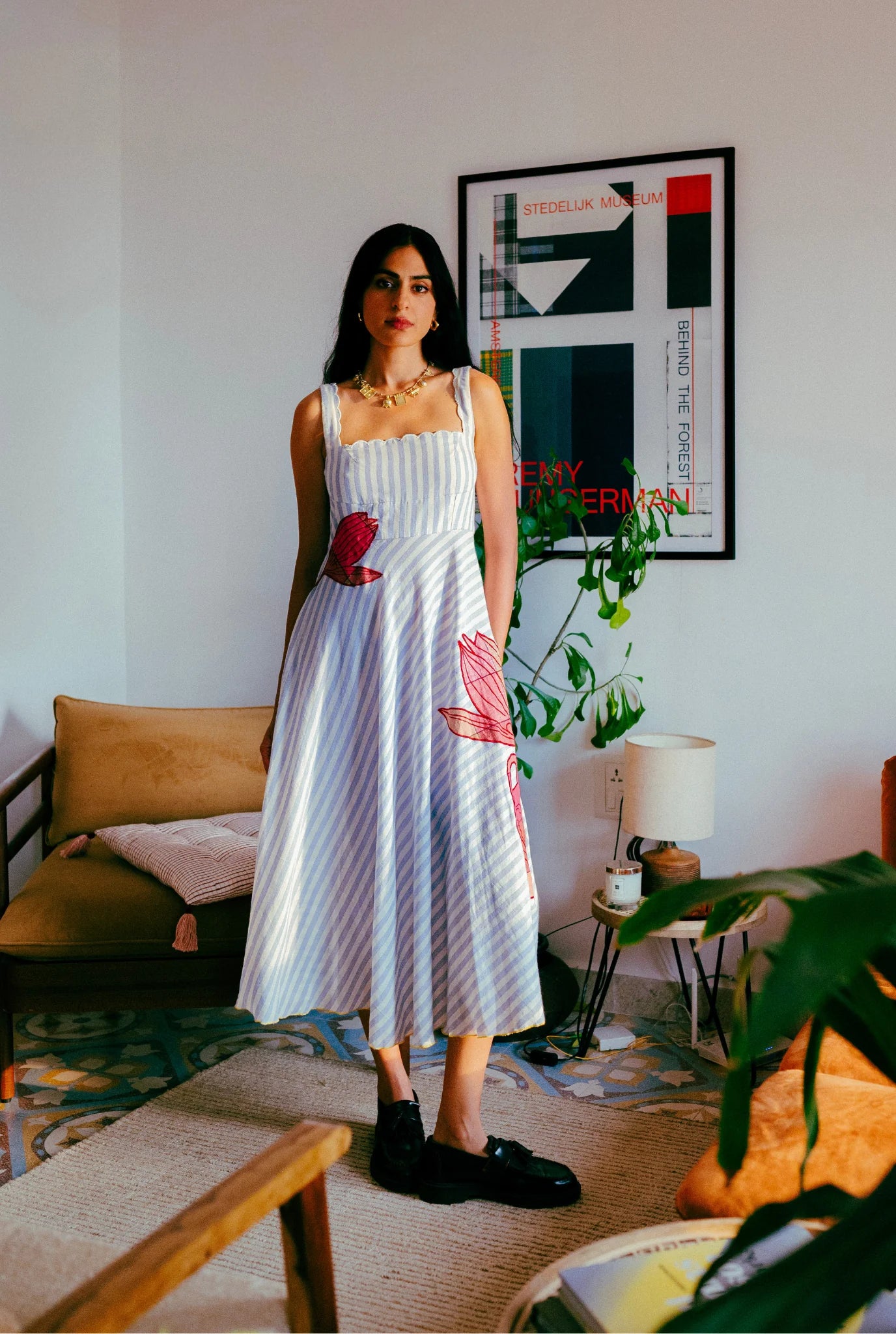 Rosella | Appliqué Handwoven Dress