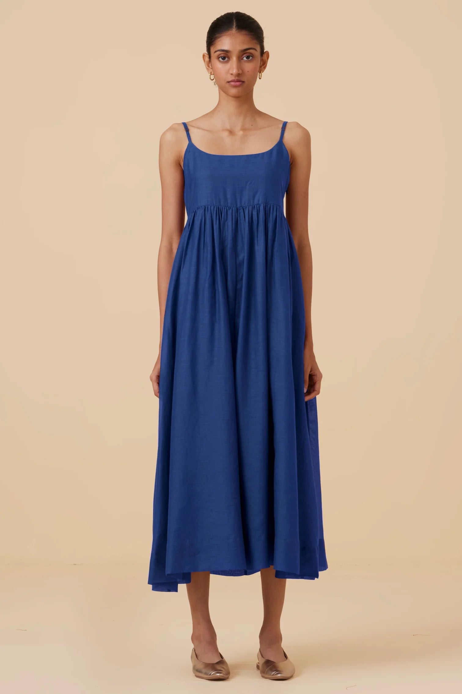 Hamza | Royal Blue Sleeveless Midi Dress Hamza | Royal Blue Sleeveless Midi Dress