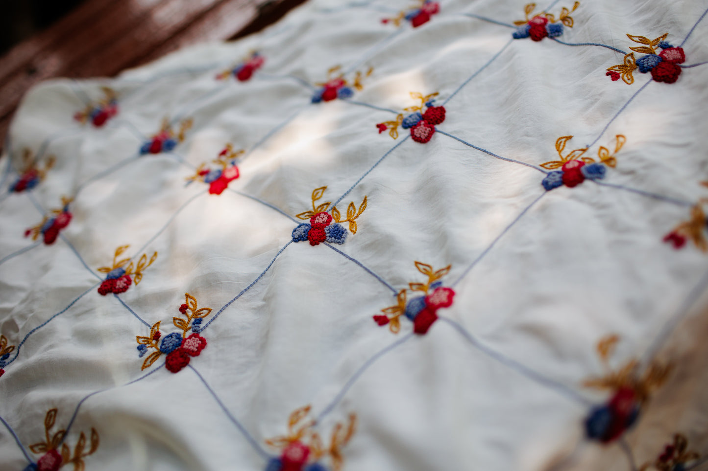 Hand Embroidered Silk Overlay