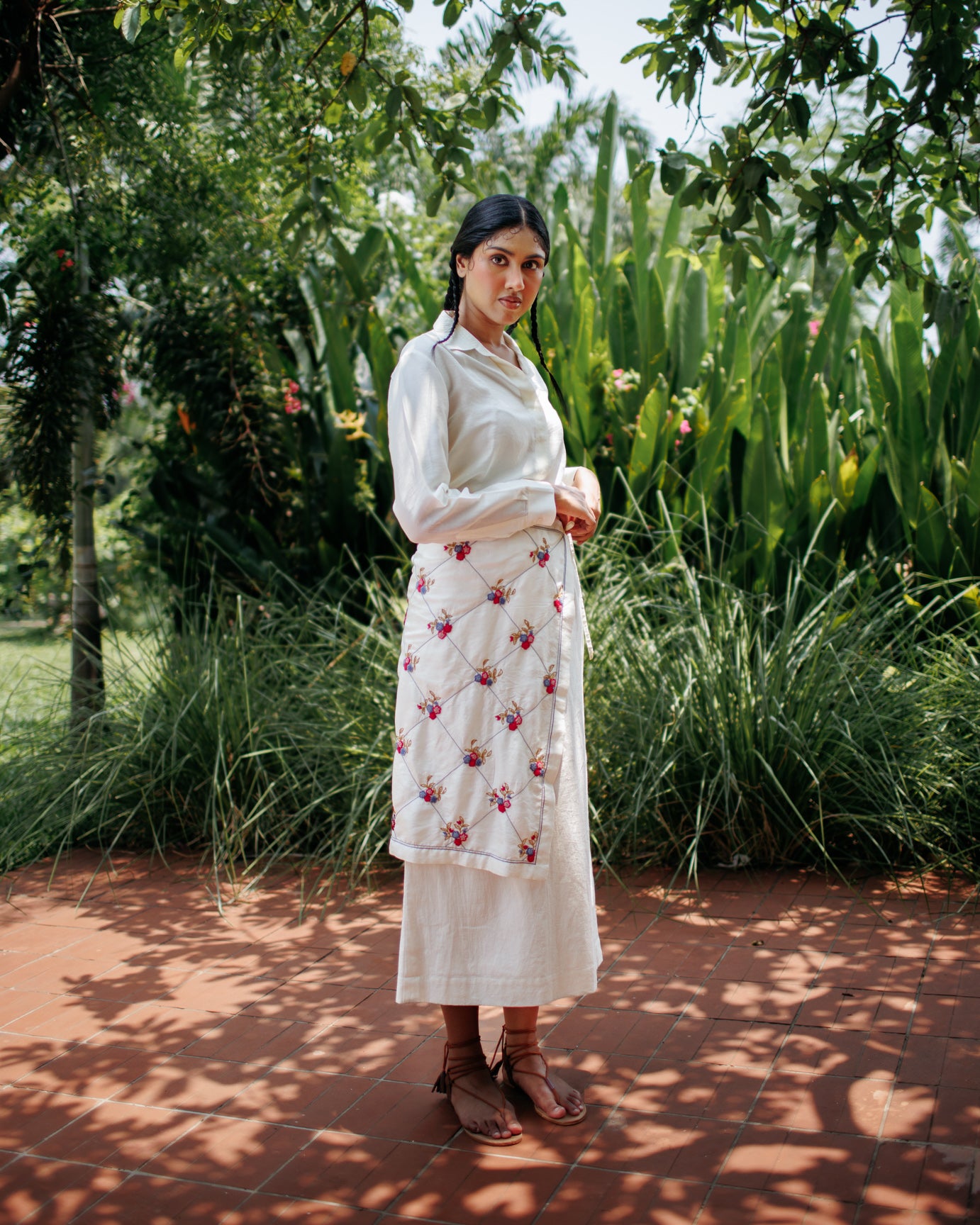 Hand Embroidered Silk Overlay