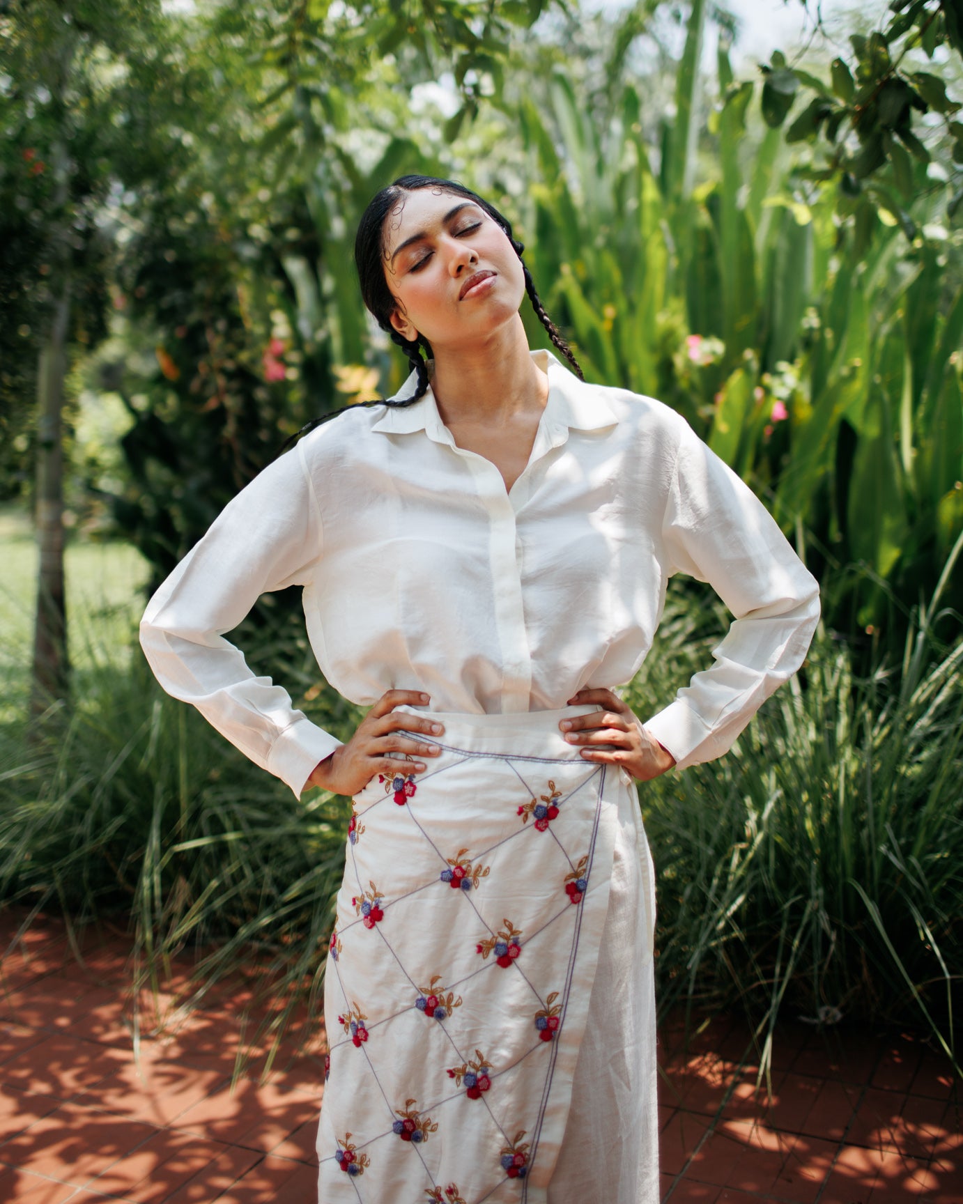 Hand Embroidered Silk Overlay