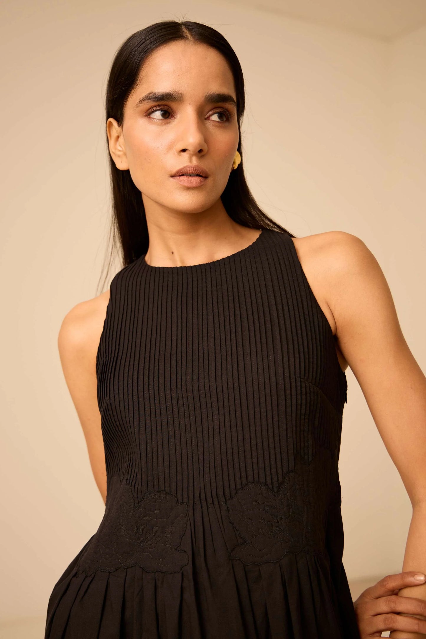 Amani | Black Embroidered Dress