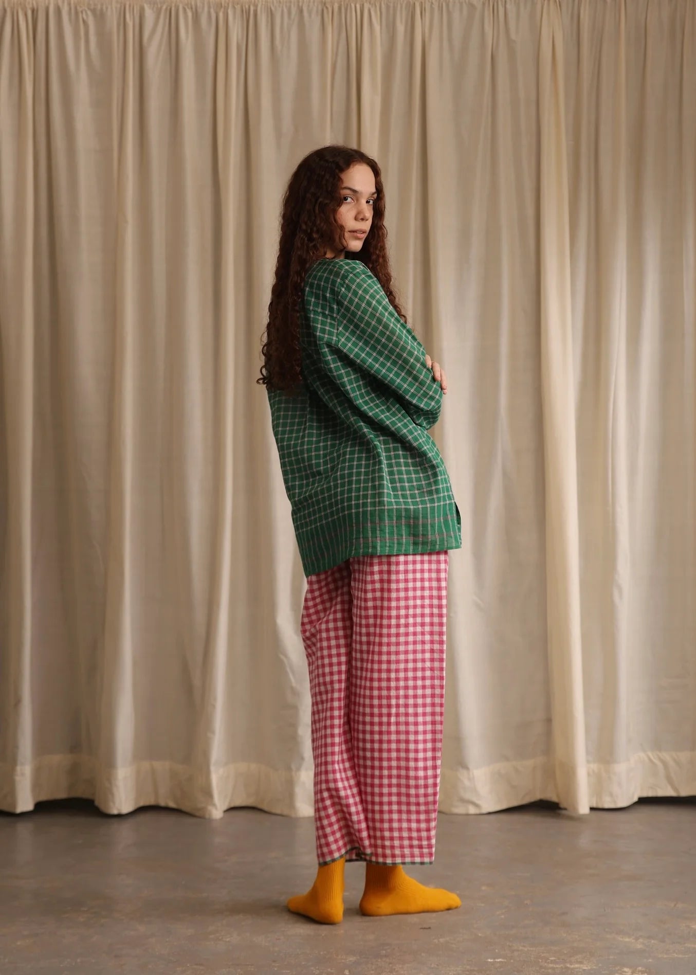 Maya | Green Checks Blouse