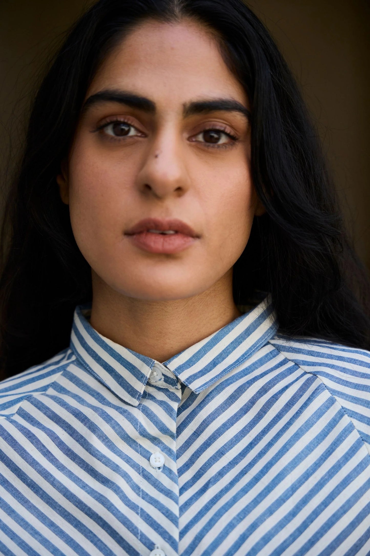 Yeji | Handwoven Blue Striped Shirt