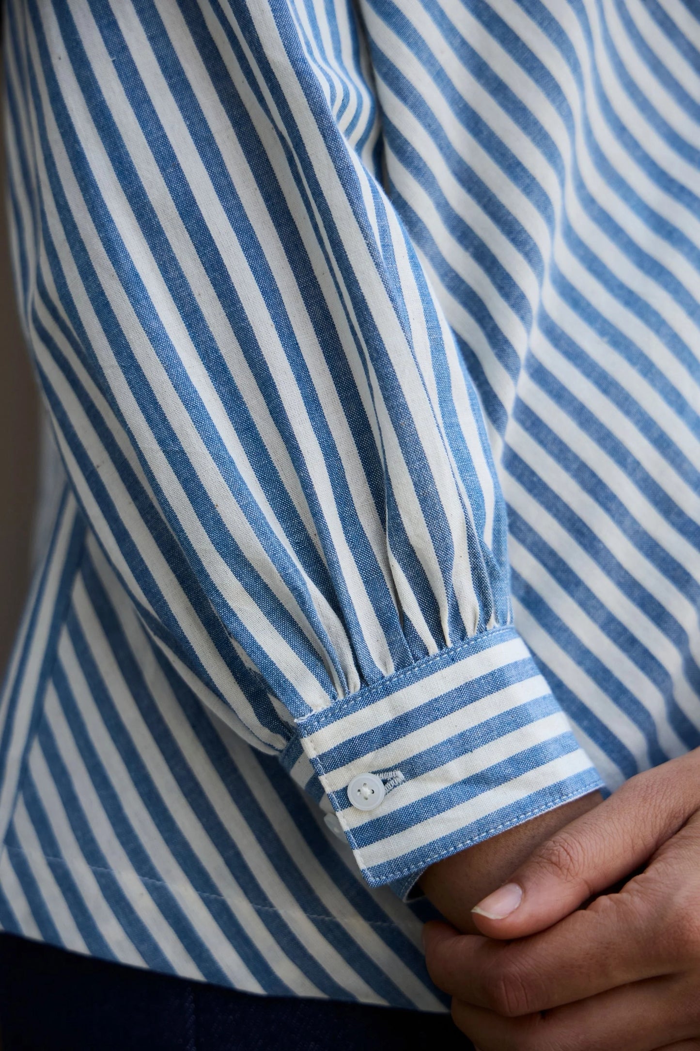 Yeji | Handwoven Blue Striped Shirt