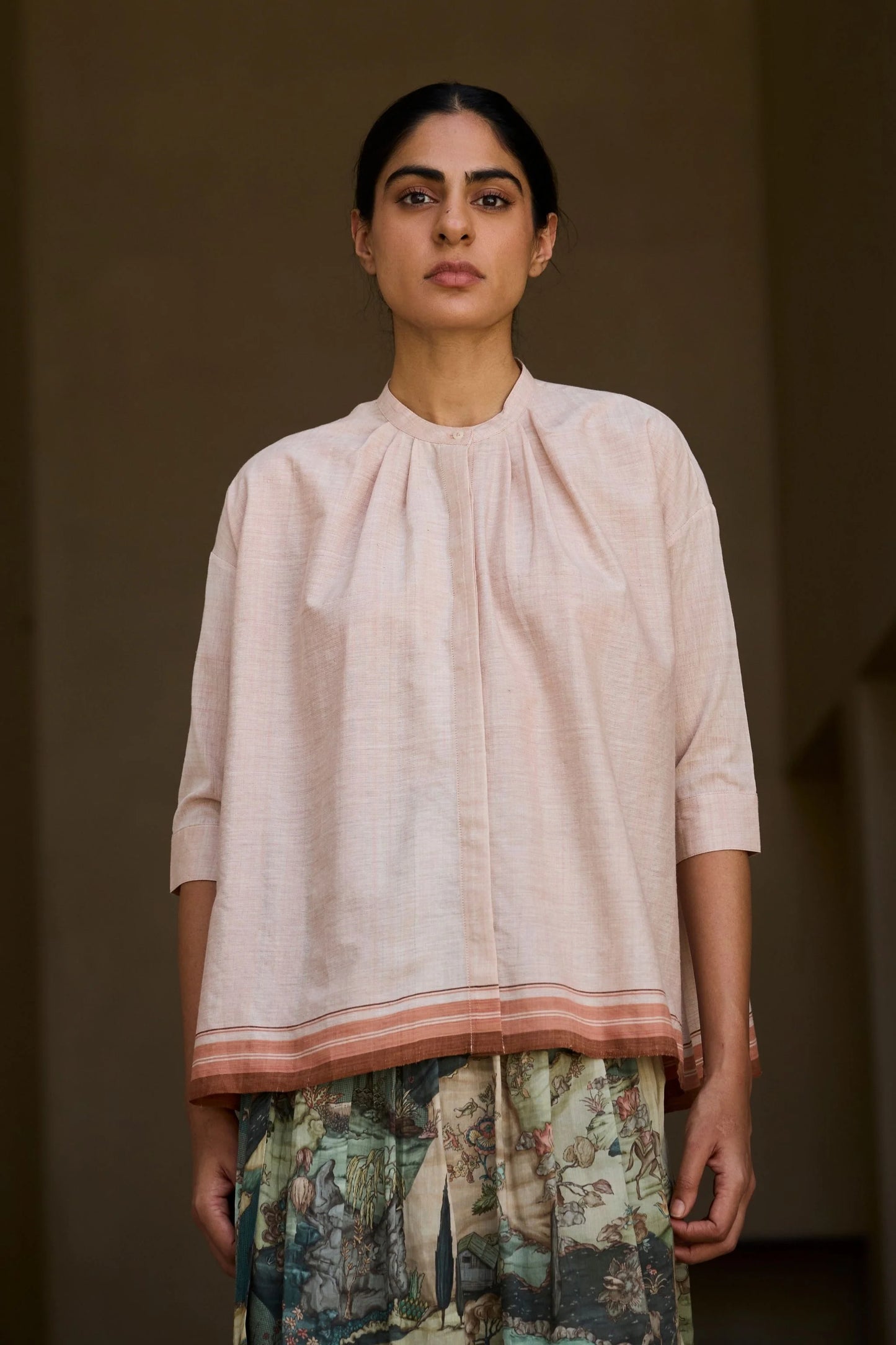 Pele | Handwoven Pink Striped Top