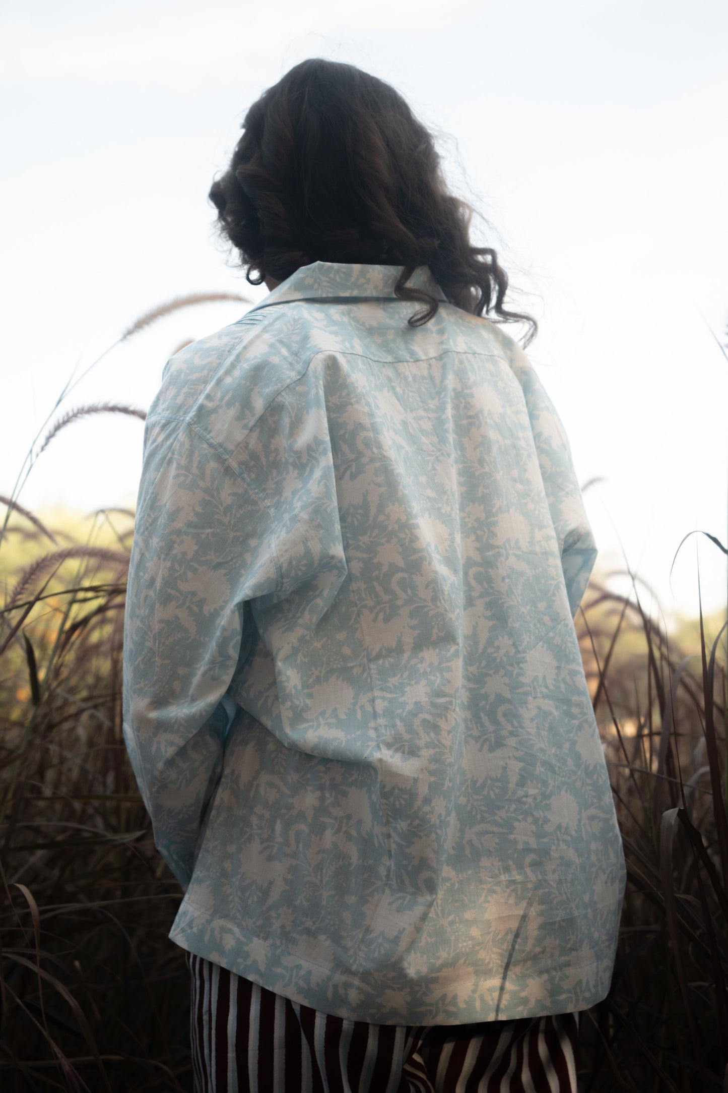 Kiro | Cuban Collar Shirt - Sky