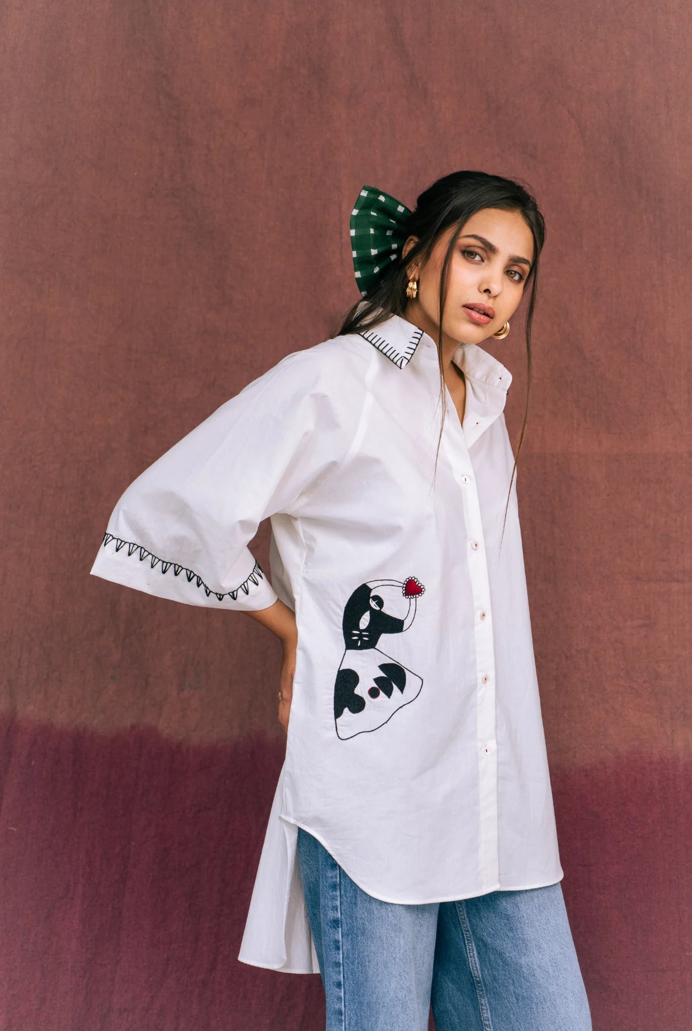 Kokeshi | White Embroidered Shirt